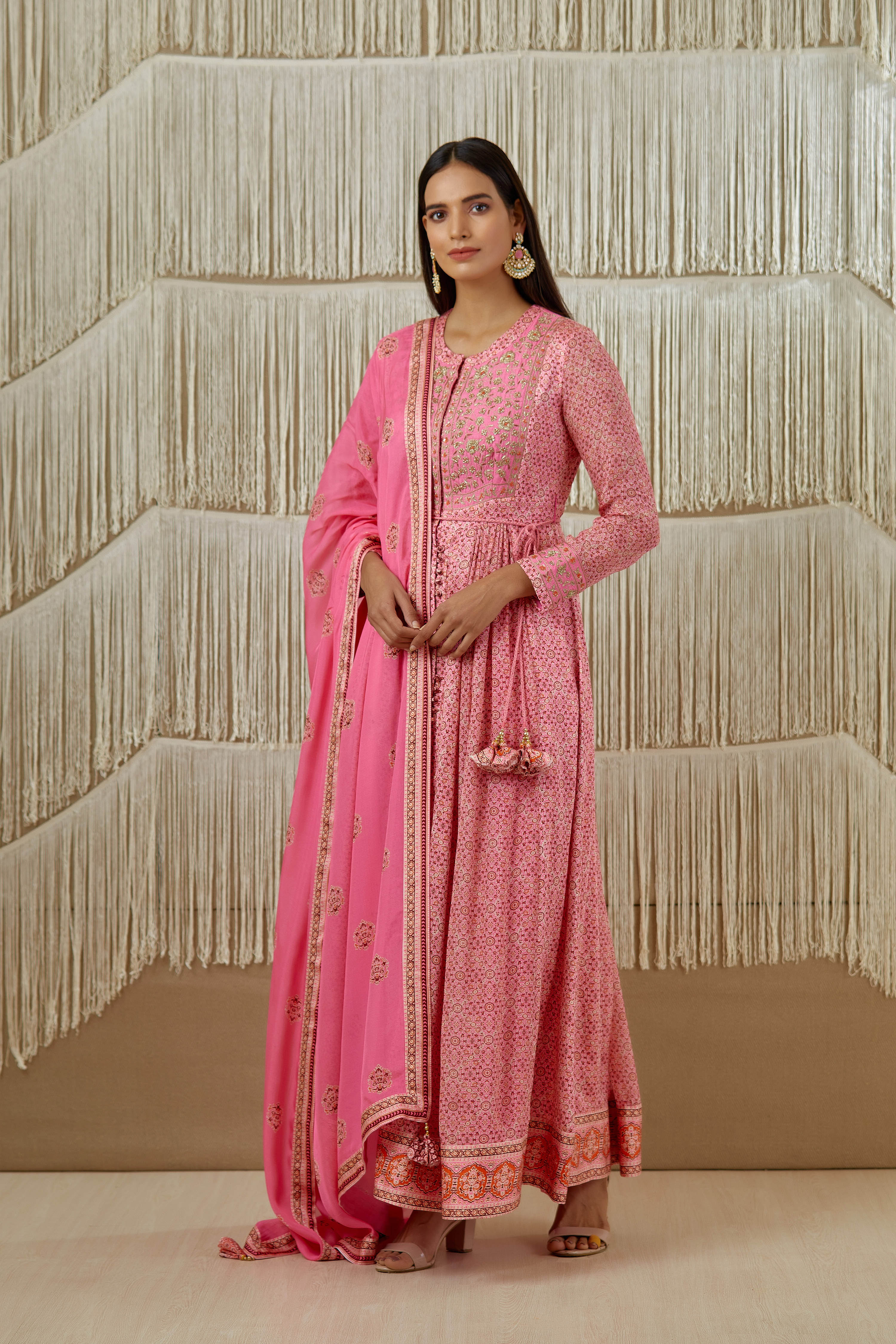 Pink Anarkali set