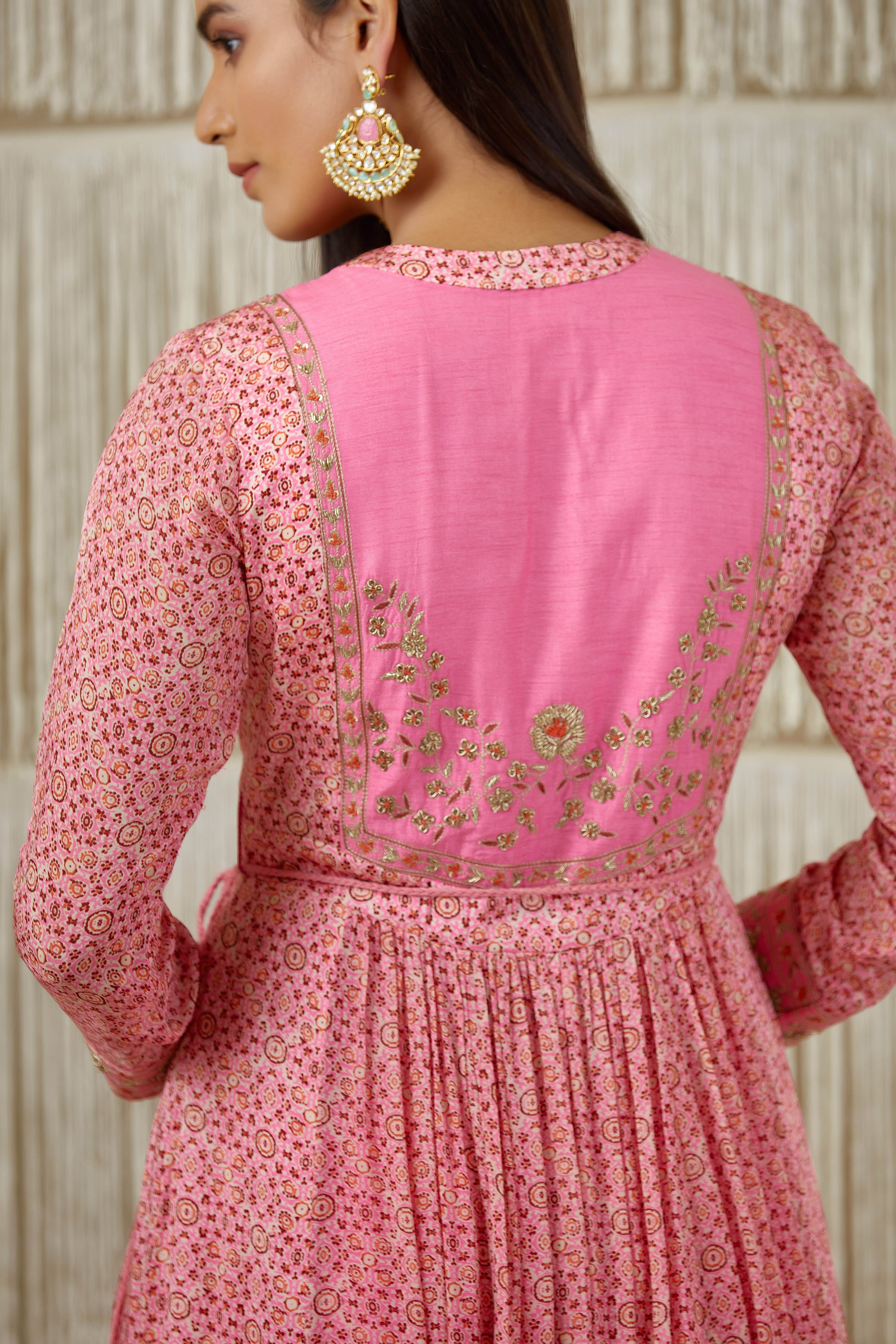 Pink Anarkali set