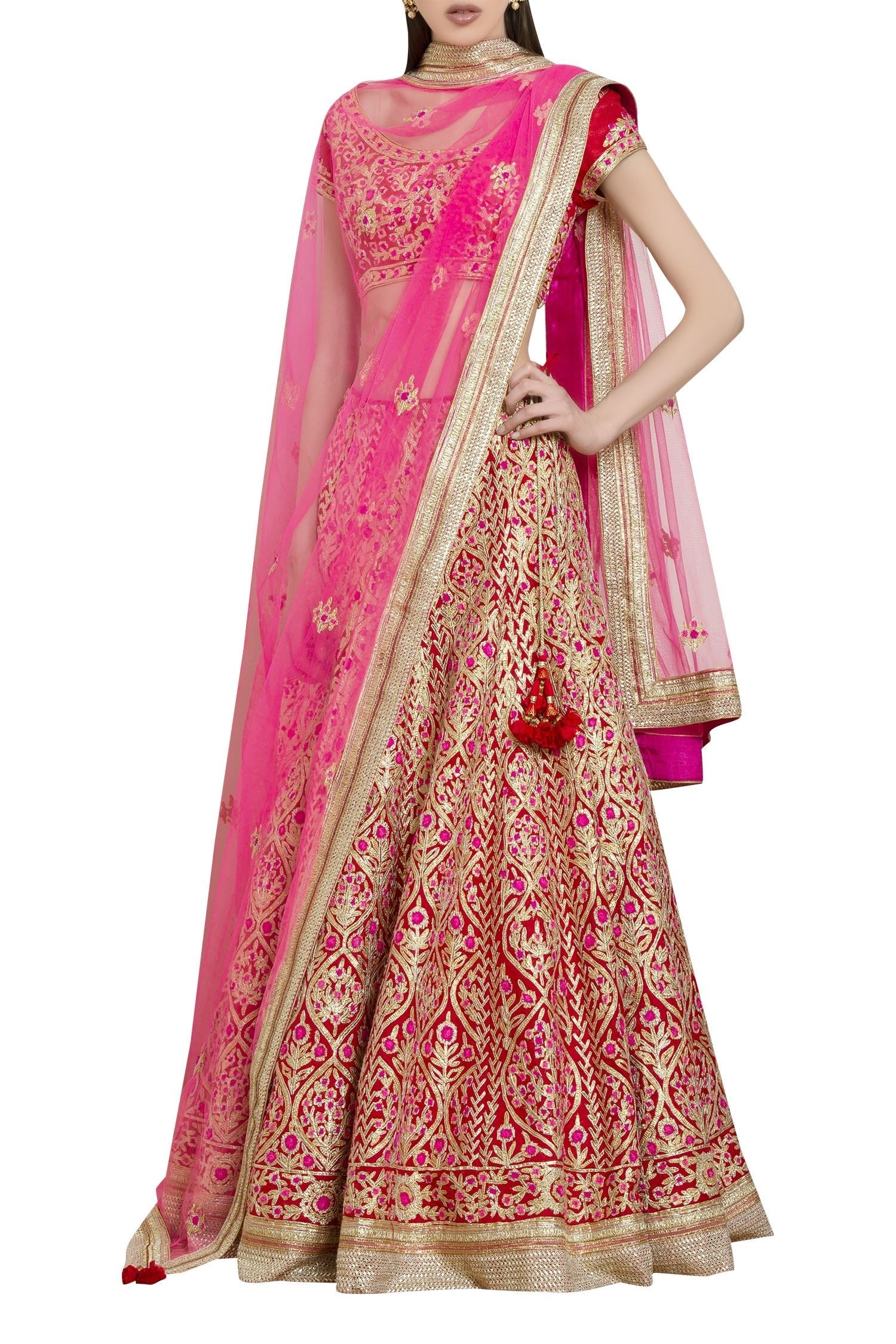 Pink-Red Lehenga Set
