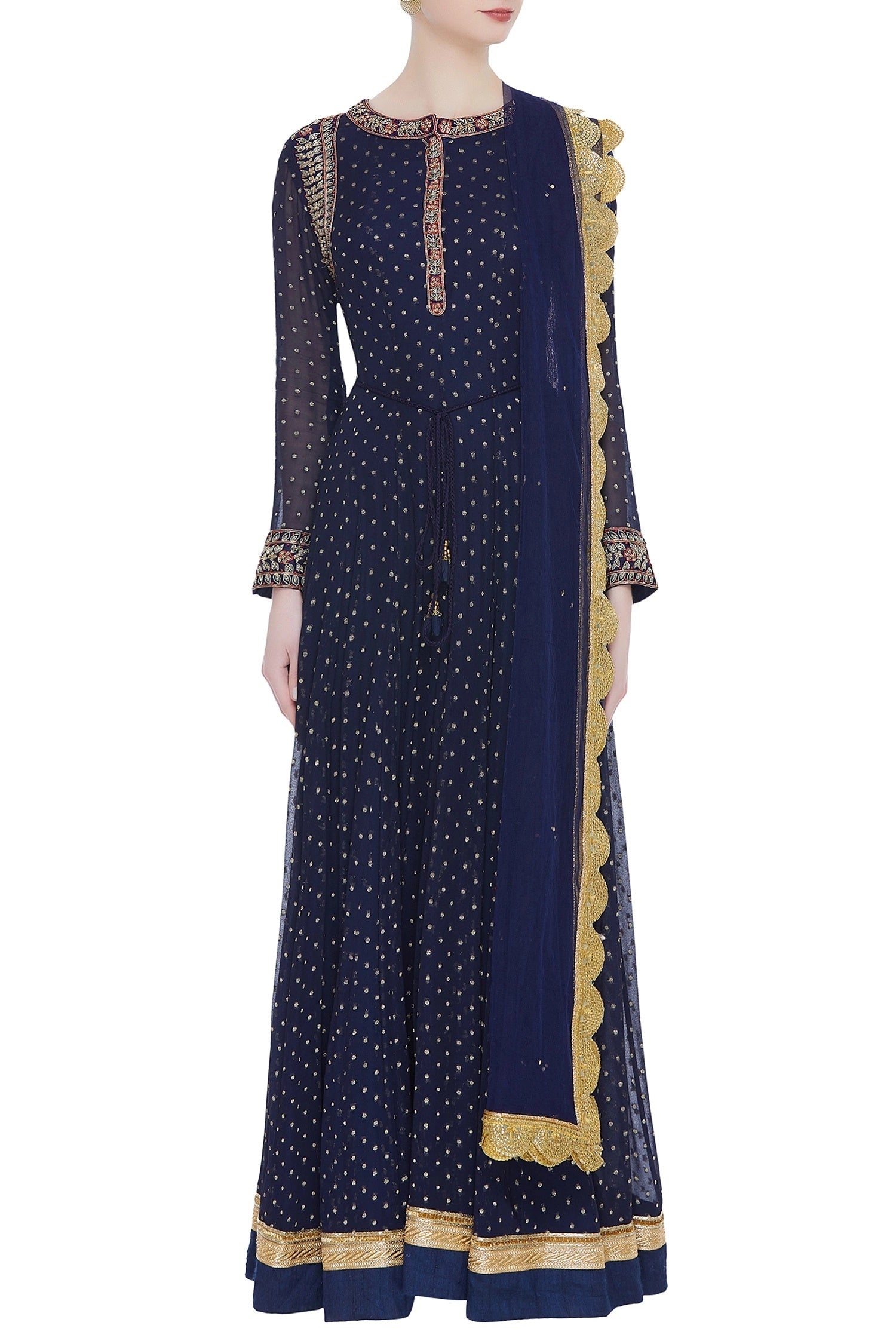 Navy Blue Anarkali Set