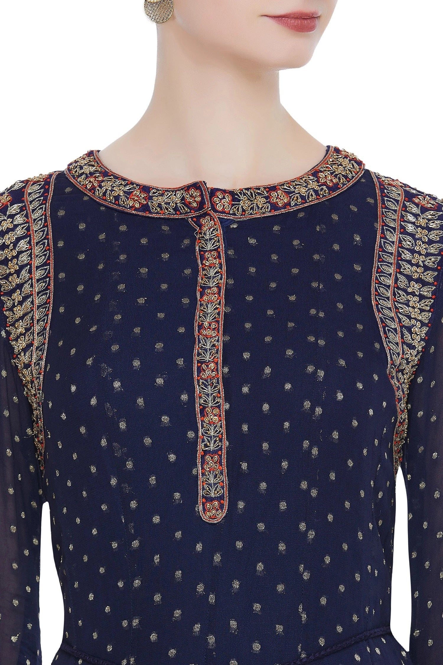Navy Blue Anarkali Set