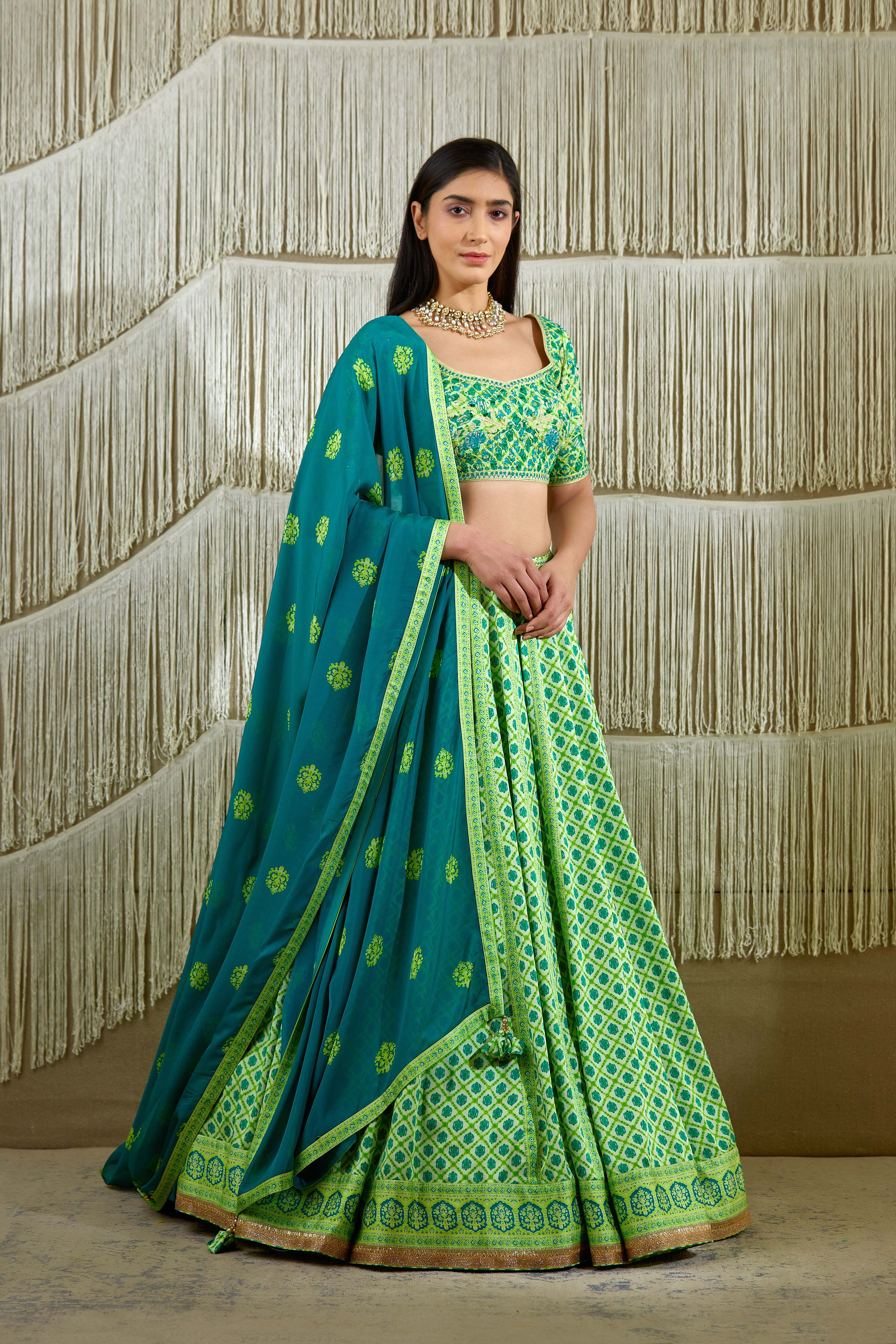 Bright Green Lehenga set