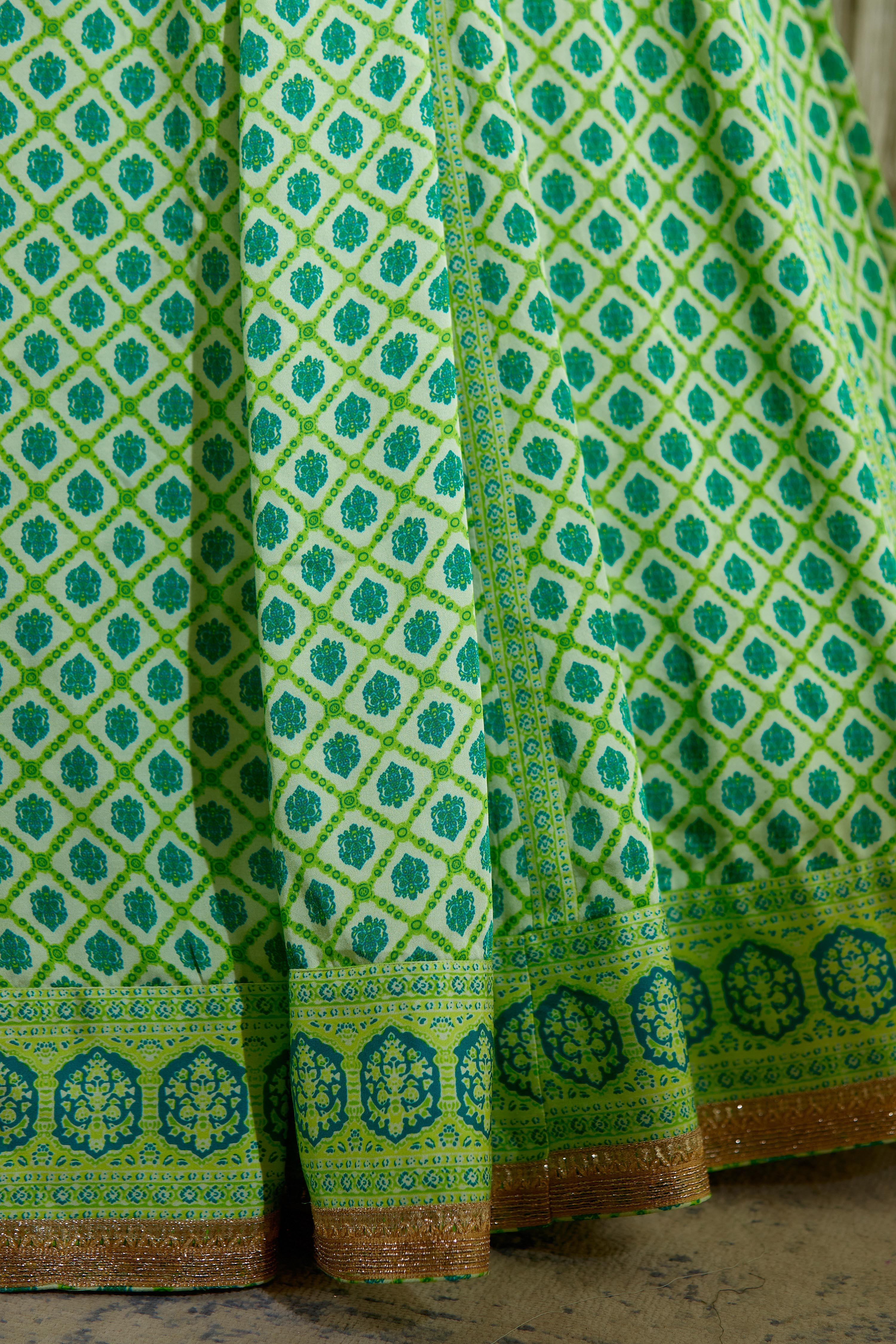 Bright Green Lehenga set