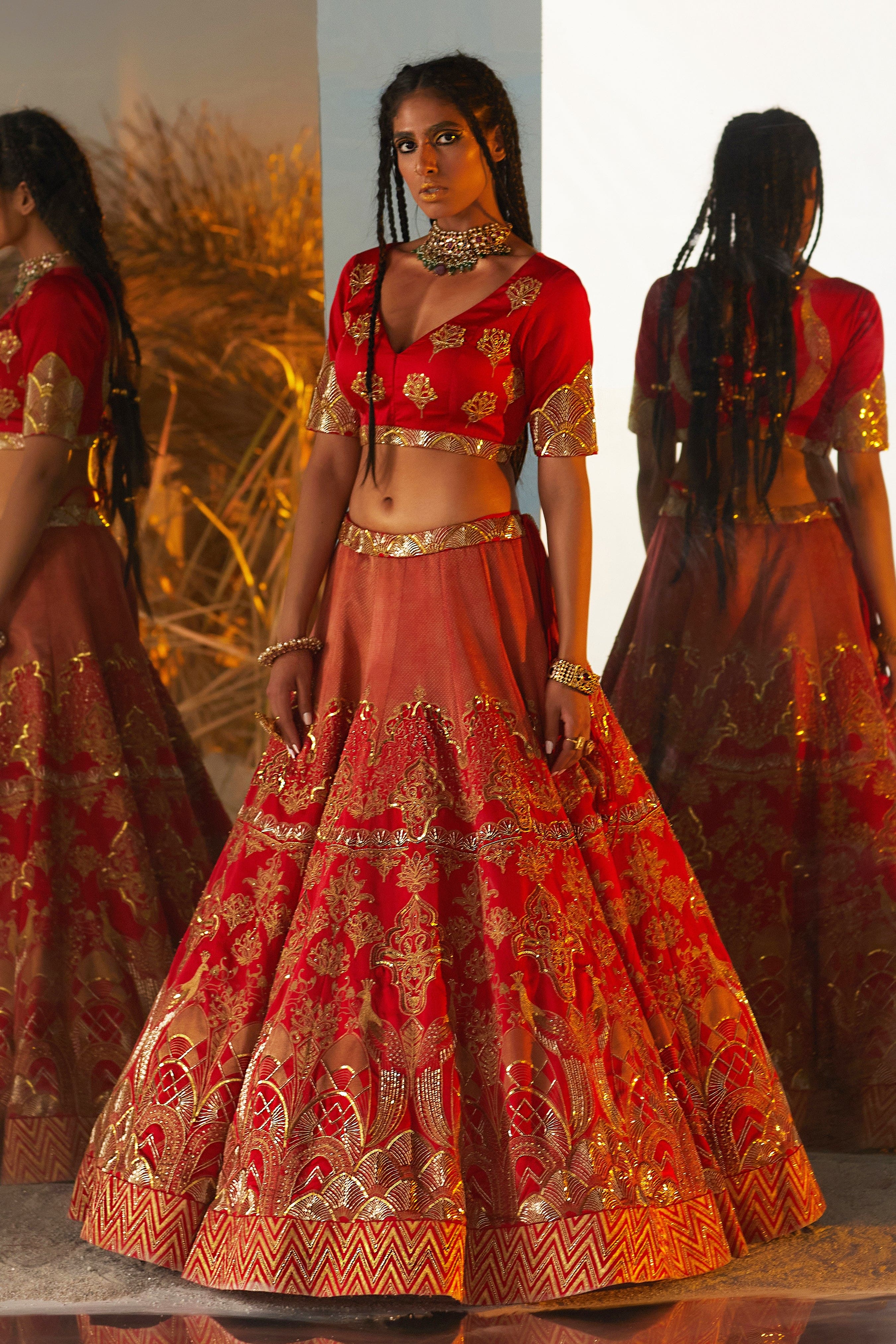 Layla Surkh Lehenga