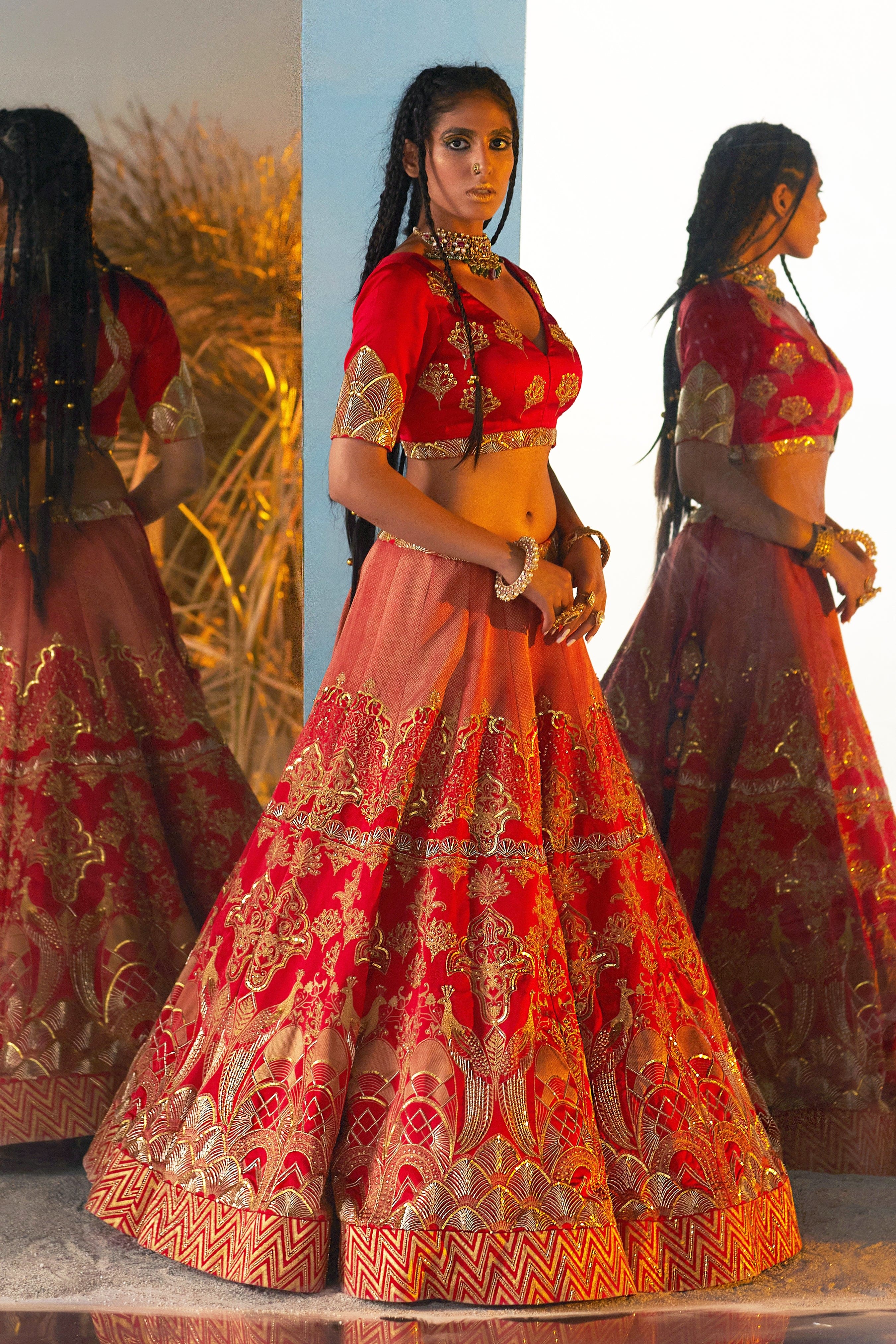 Layla Surkh Lehenga