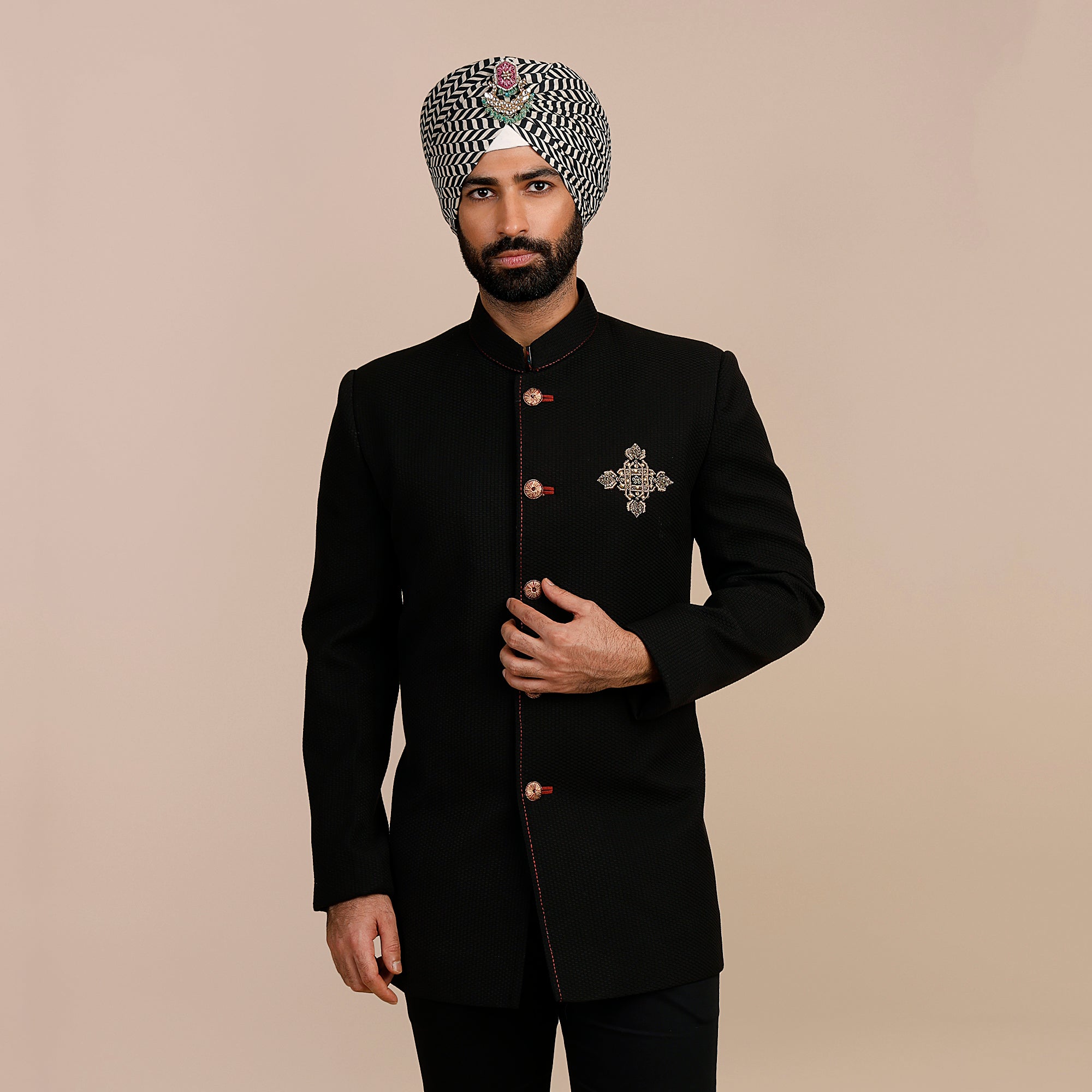 Midnight Black Bandhgala | SATT