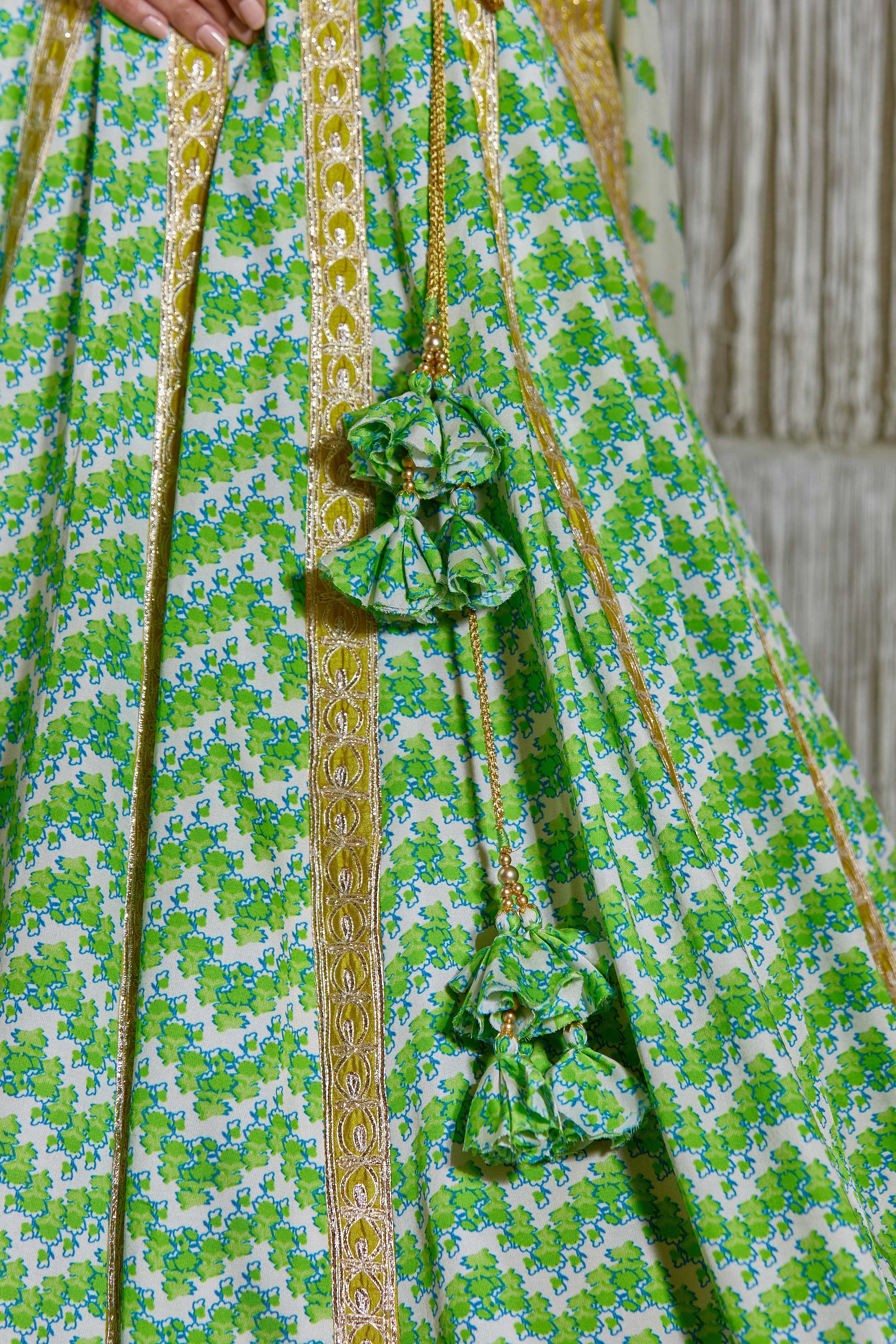 Green Yellow Lehenga set