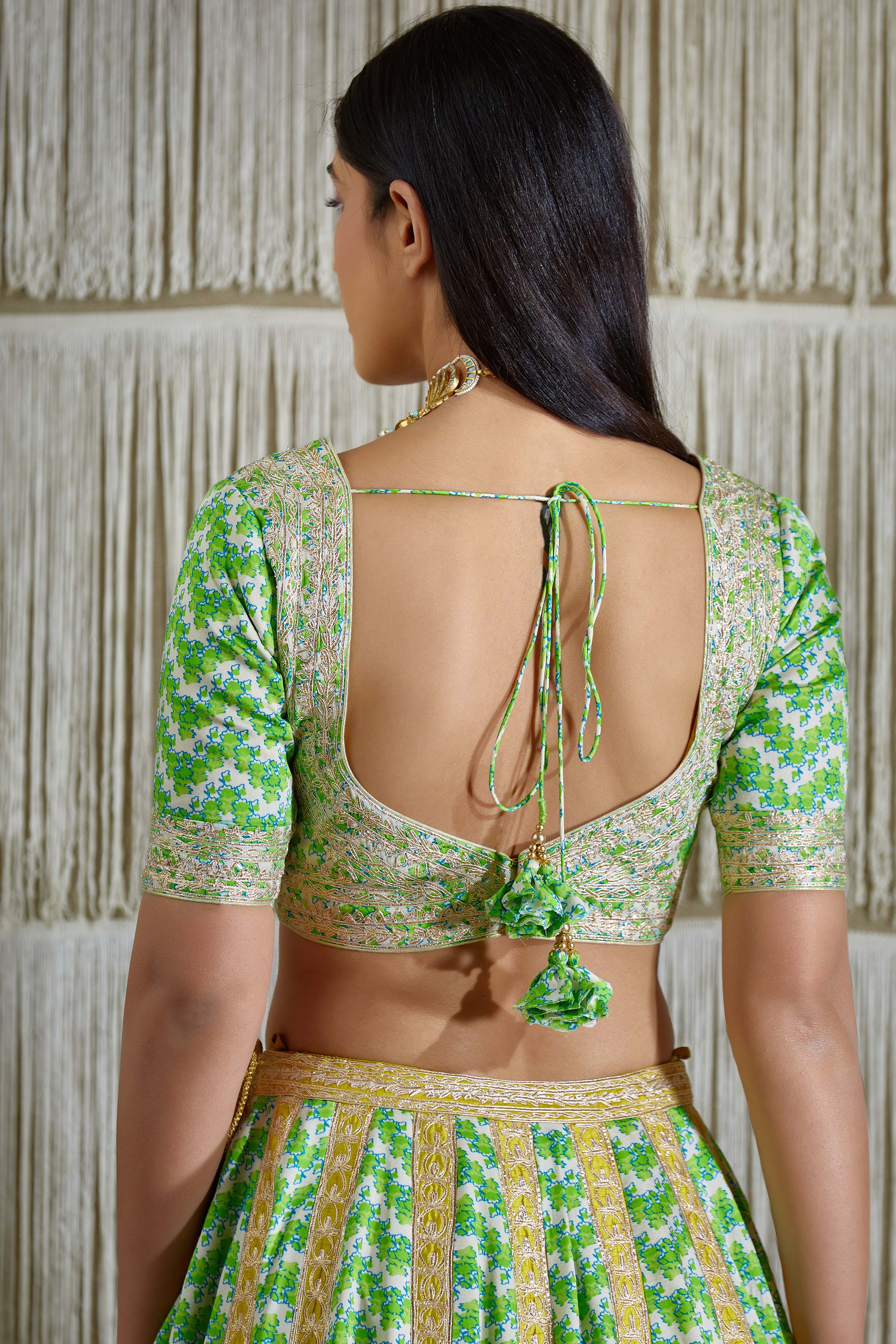Green Yellow Lehenga set