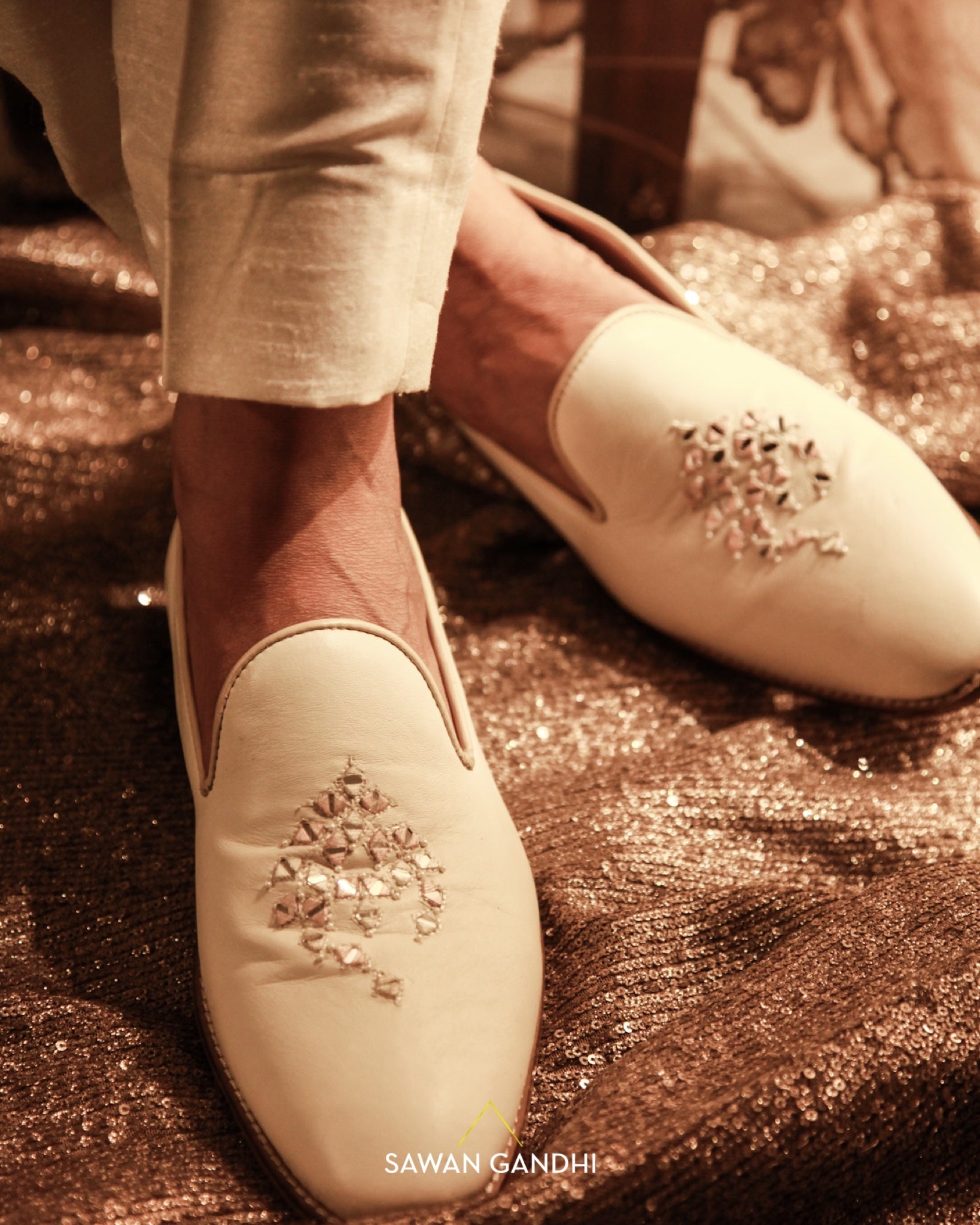 Ivory mirror shoes