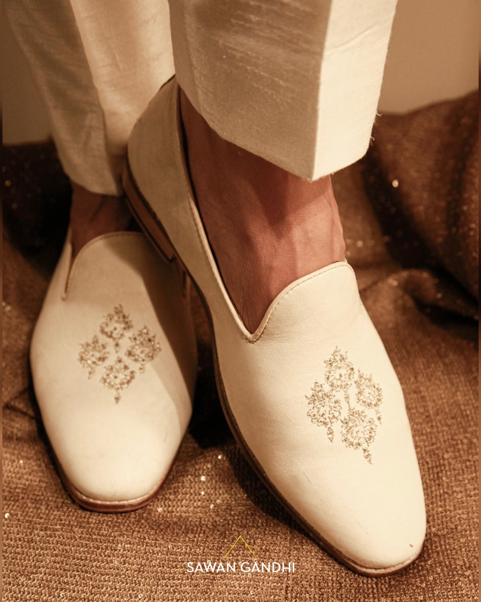 Ivory zari workshoes