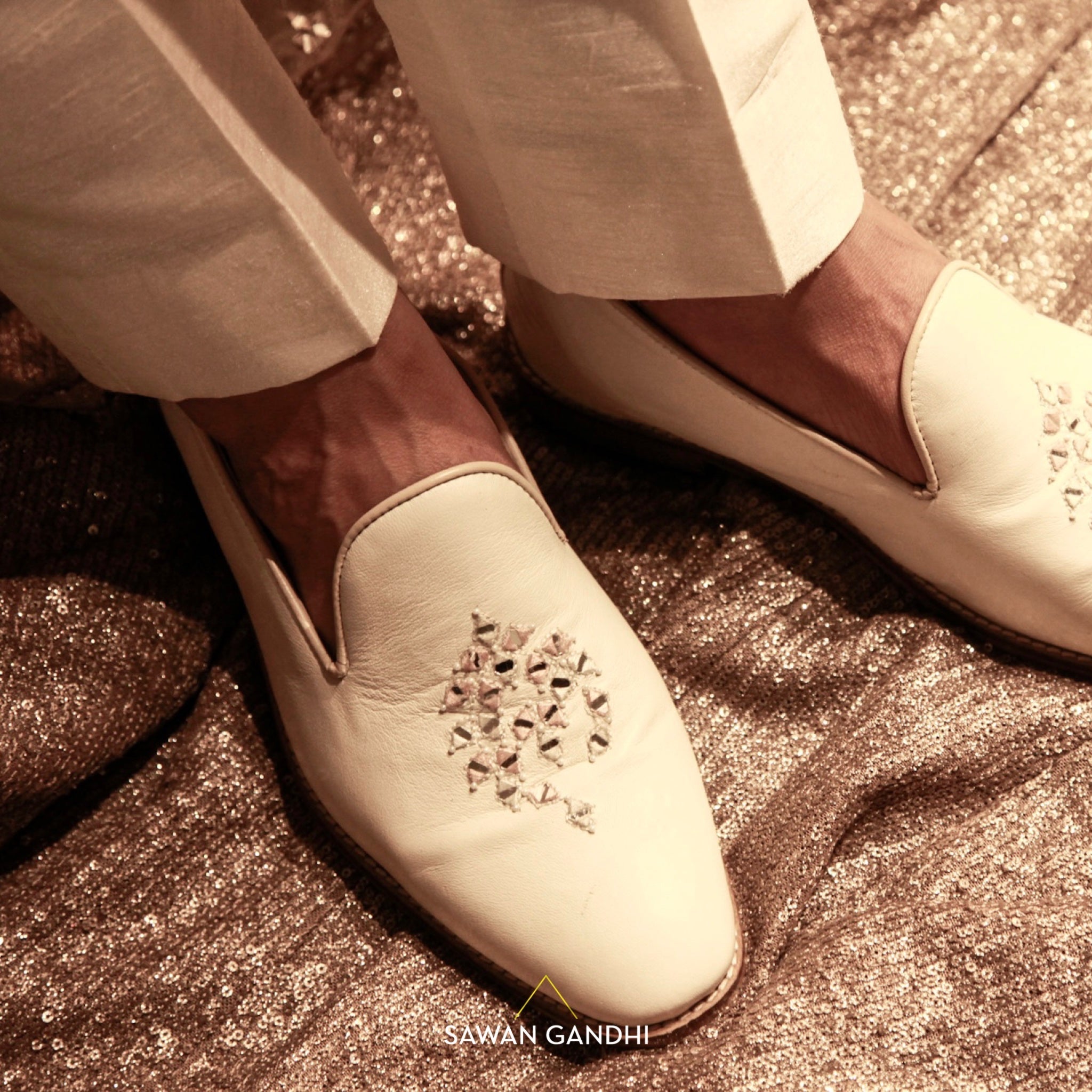 Ivory mirror shoes