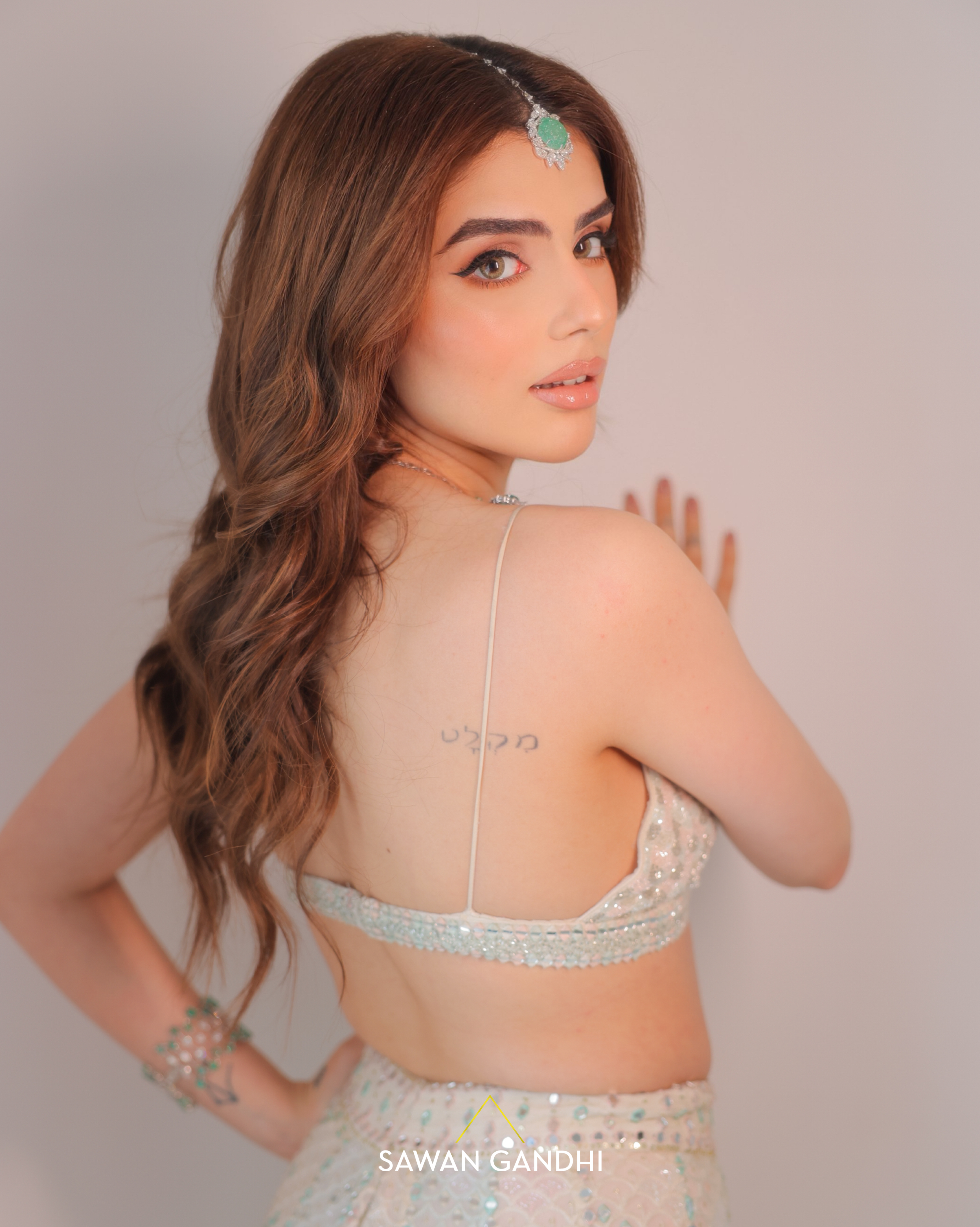 Muskan chanana in Multitone Chikankari Lehenga