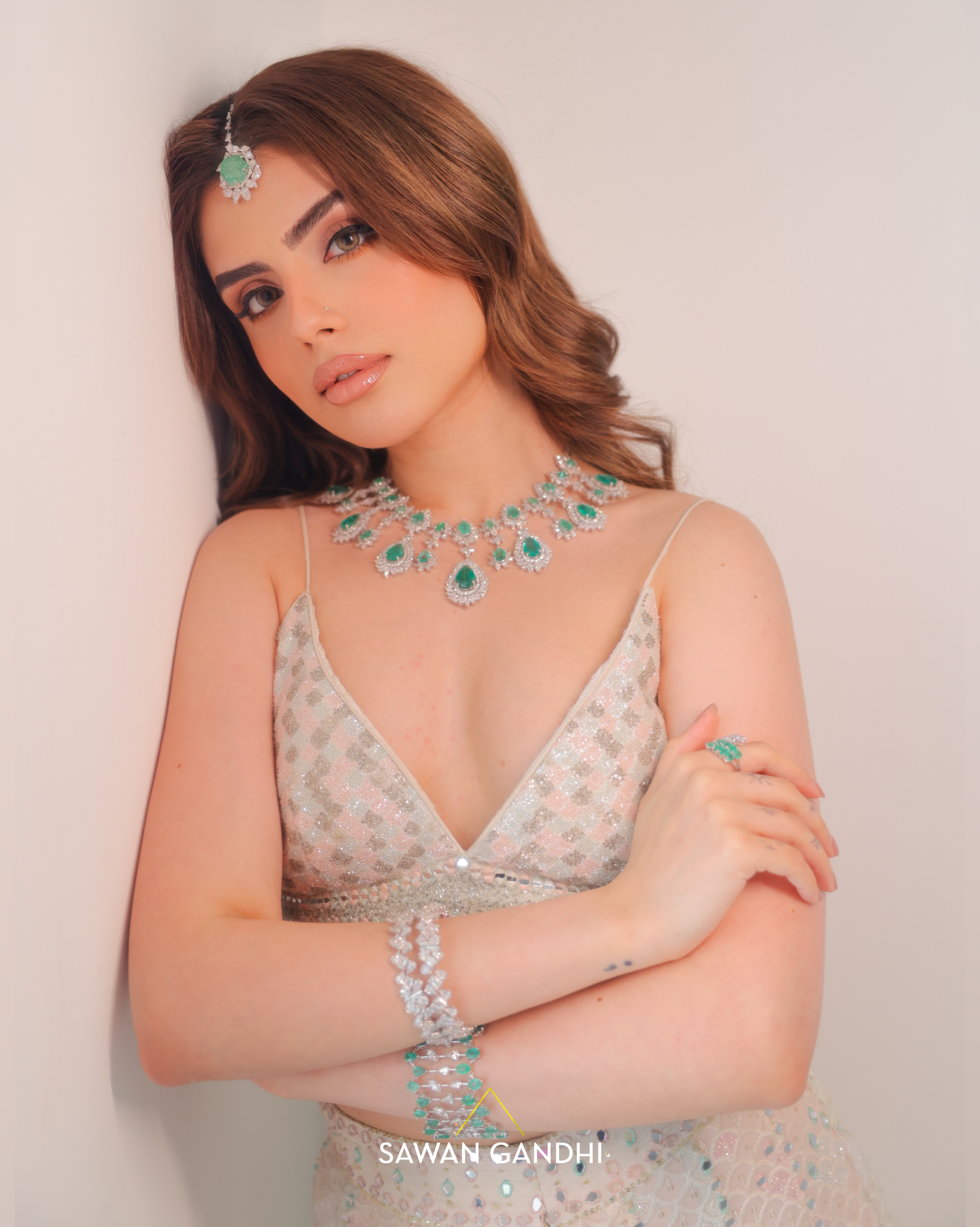 Muskan chanana in Multitone Chikankari Lehenga