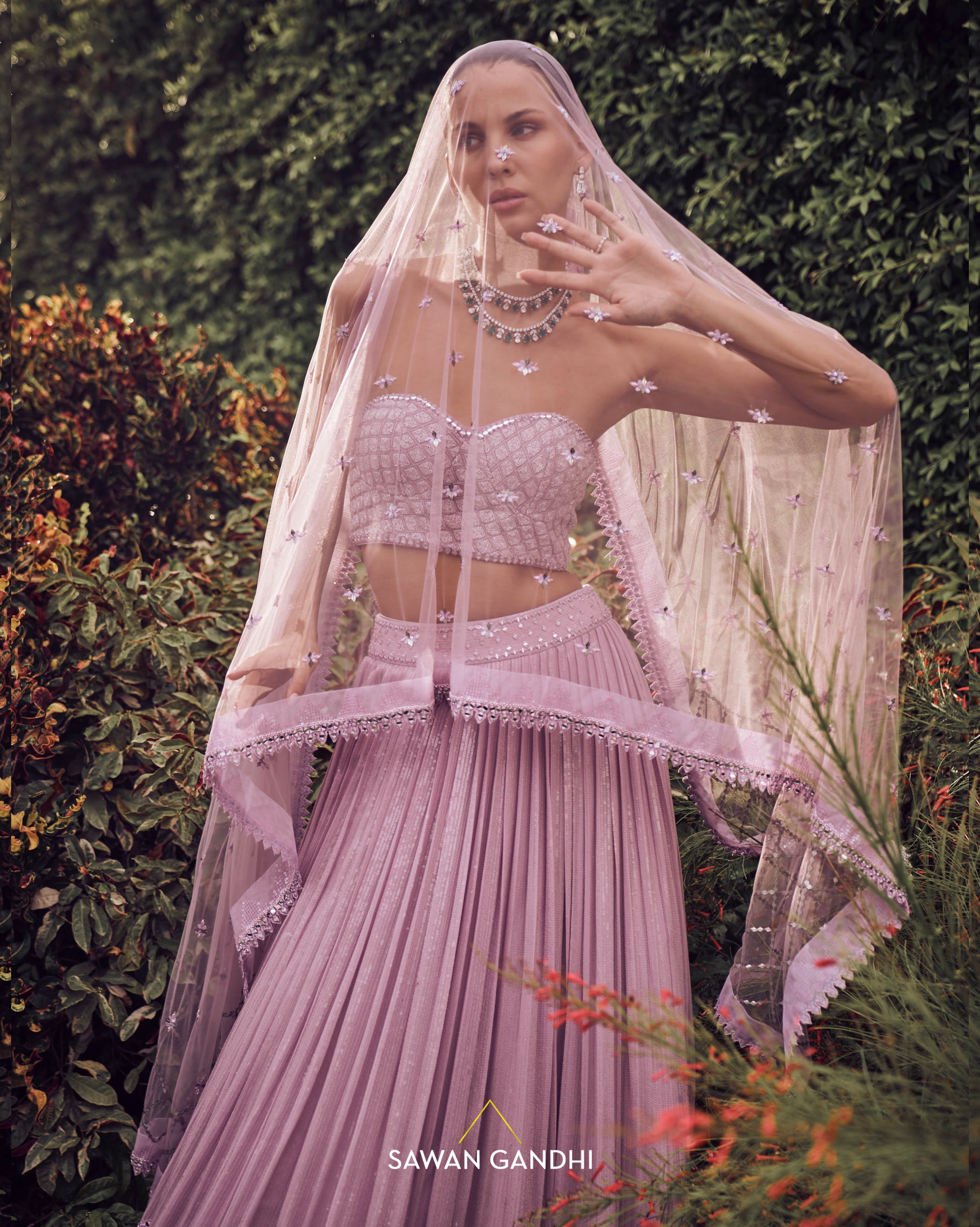 Lilac sequins lehenga