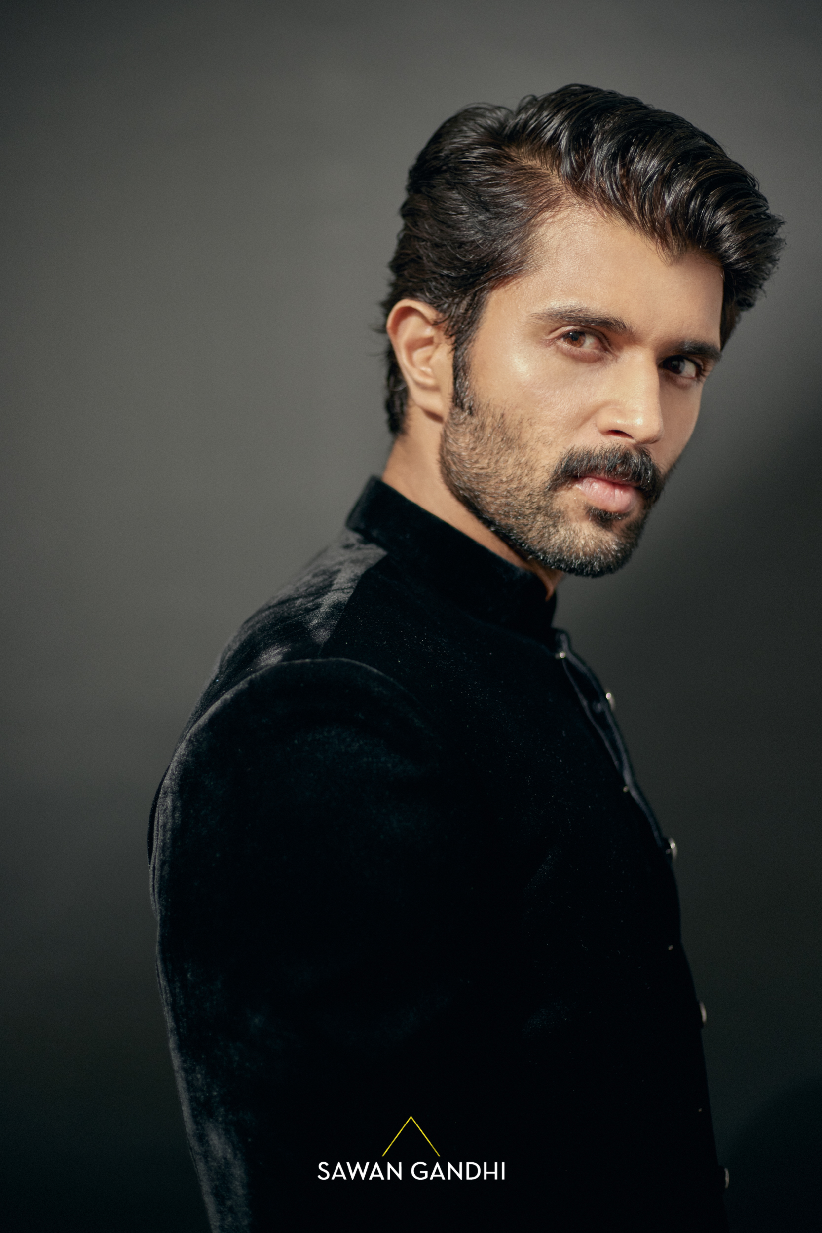 Vijay Deverakonda in Black velvet sherwani