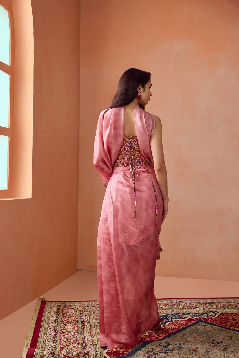 Corset And Draped Skirt Set