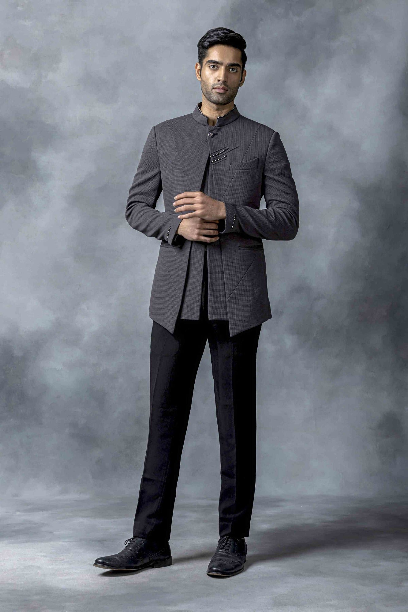 Grey Dual Layer Bandhgala