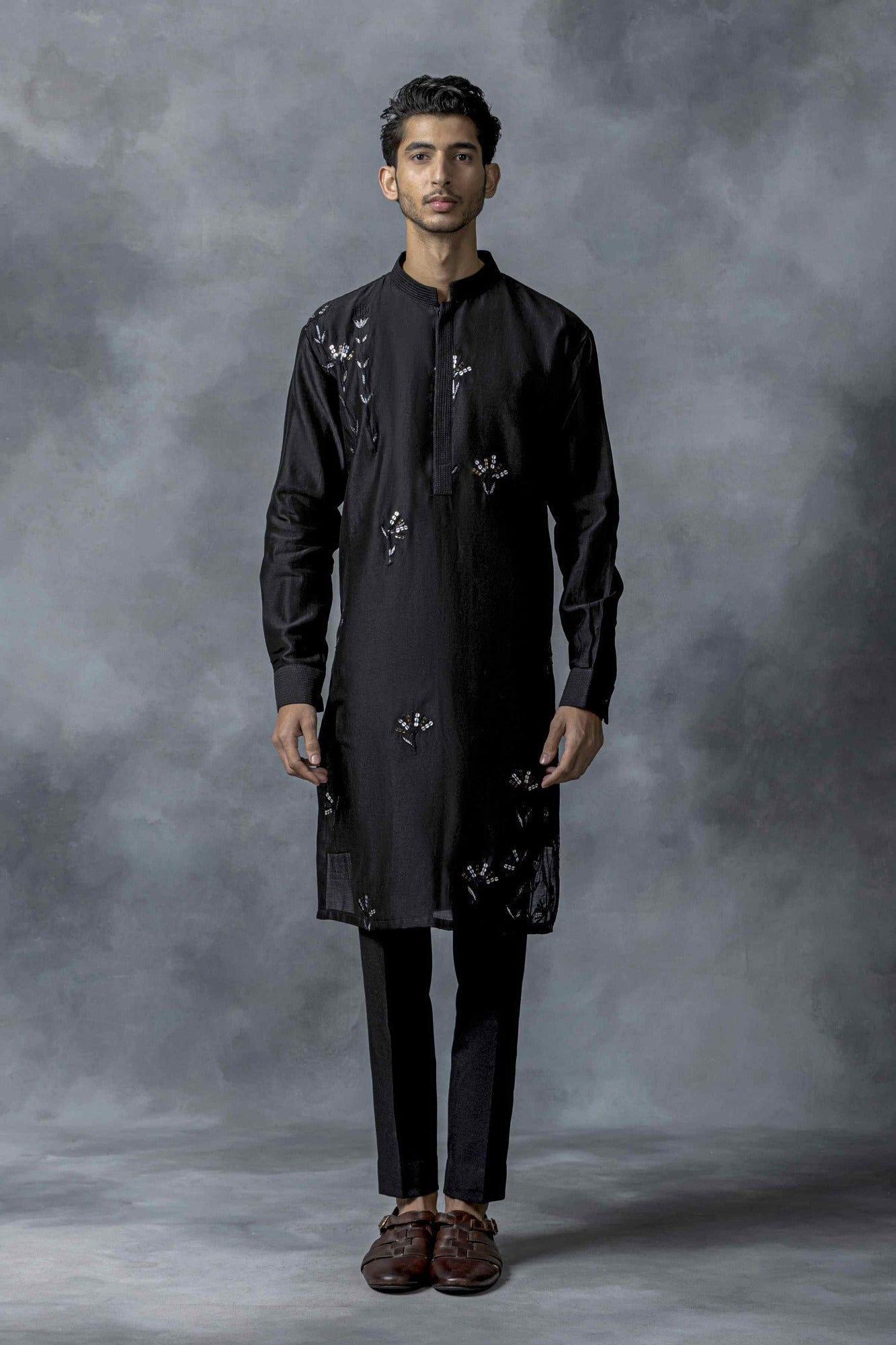 Black Sequin Kurta Set