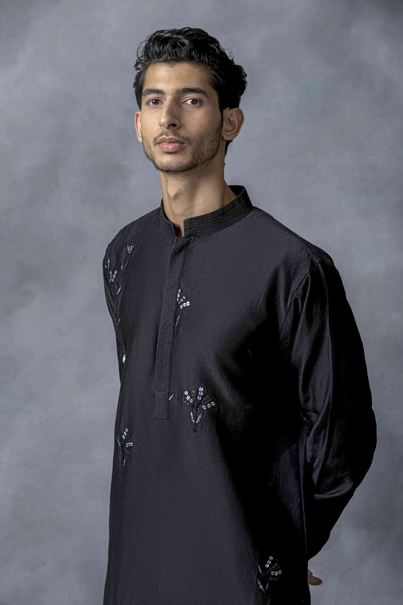 Black Sequin Kurta Set