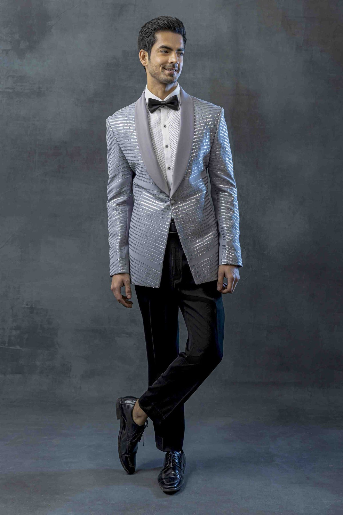 Grey Sequin Tuxedo