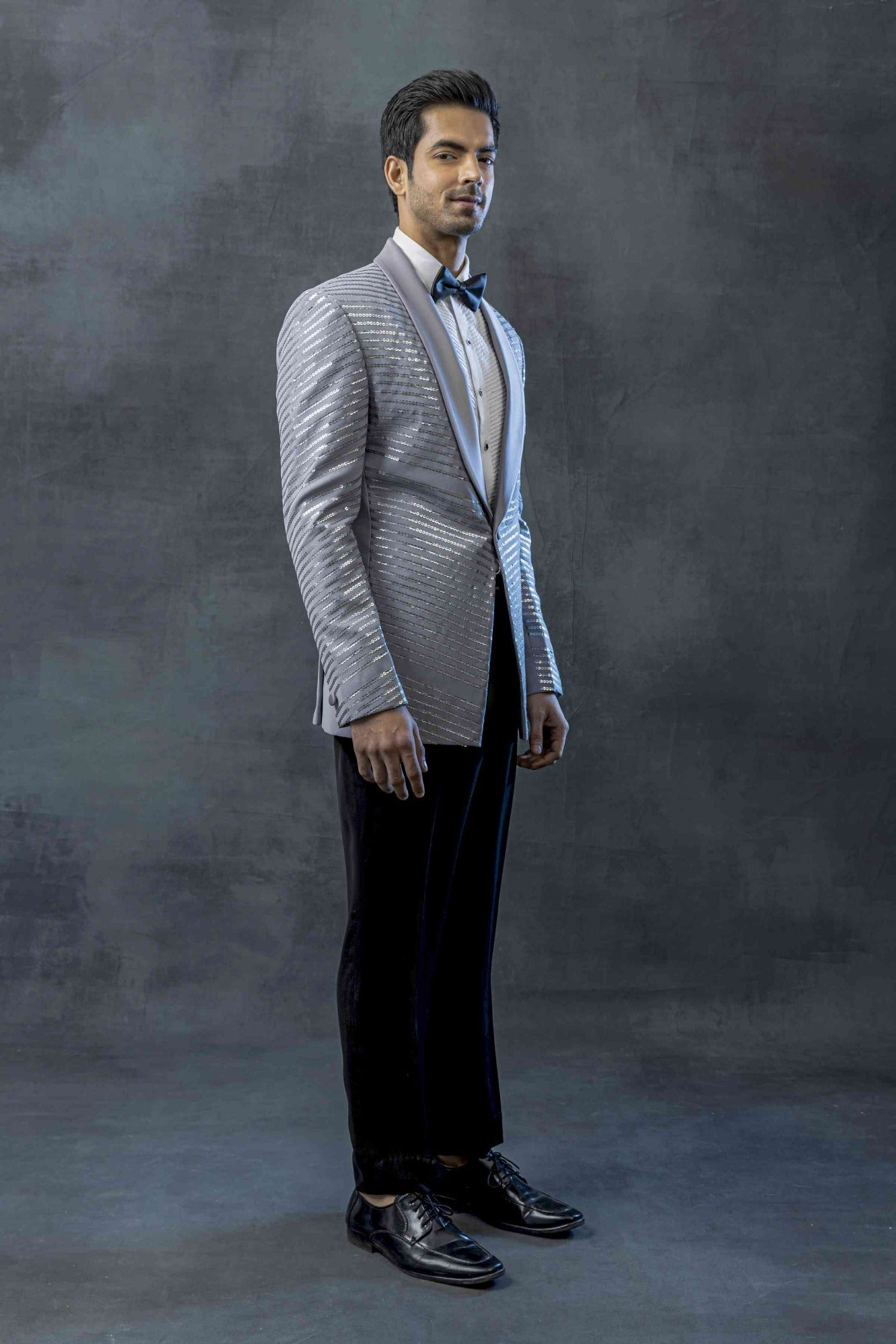 Grey Sequin Tuxedo