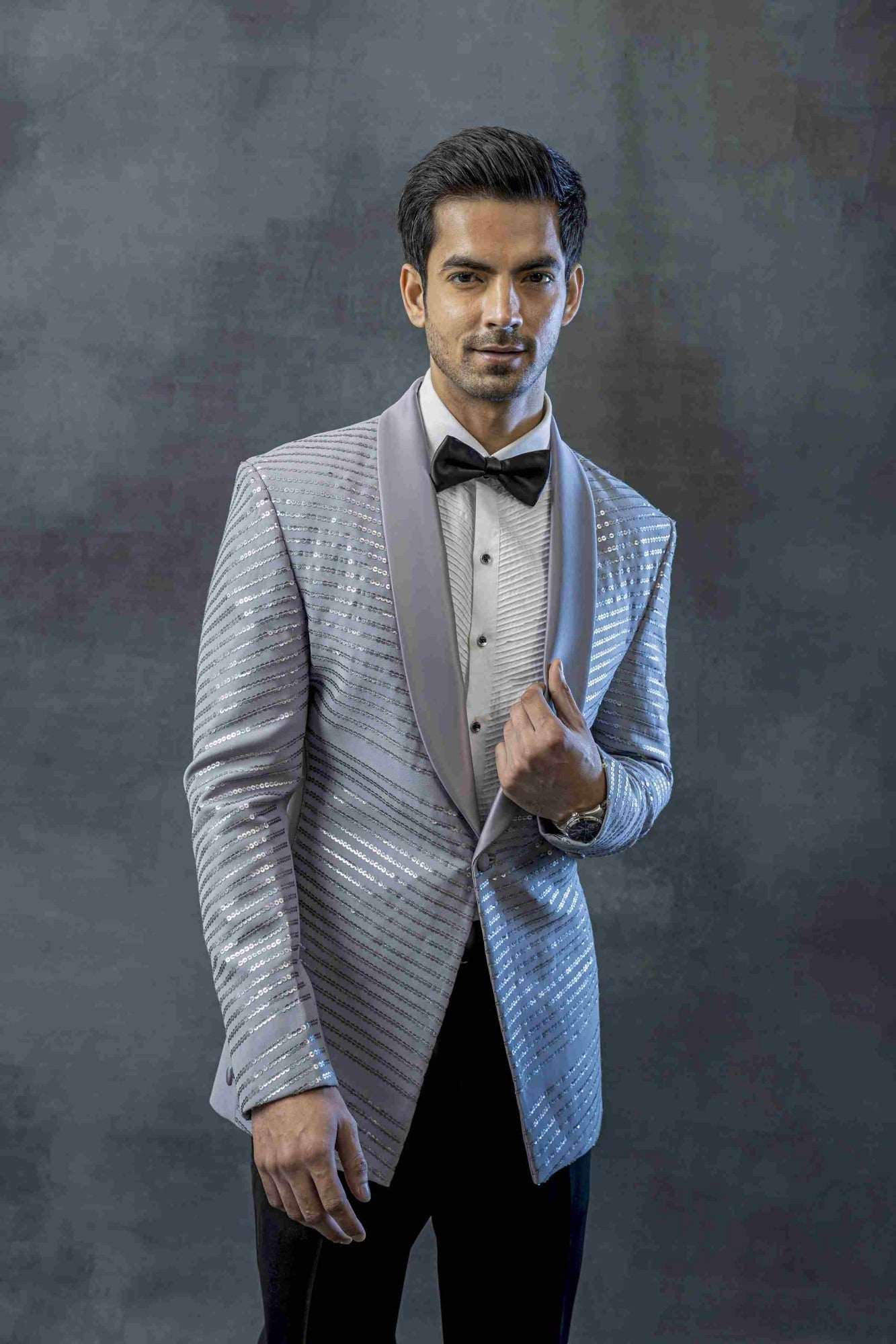 Grey Sequin Tuxedo