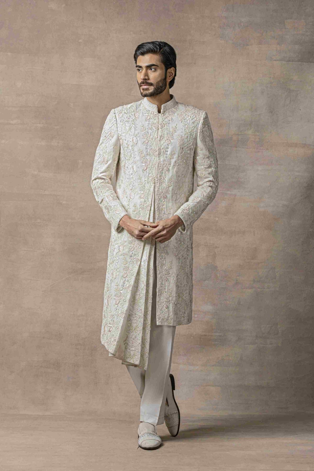 Front Cut Pearl Sherwani