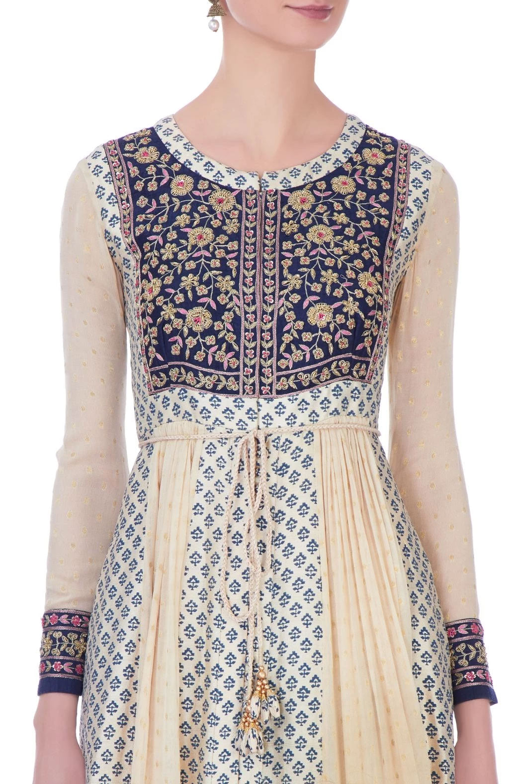 Ivory Blue Anarkali Set