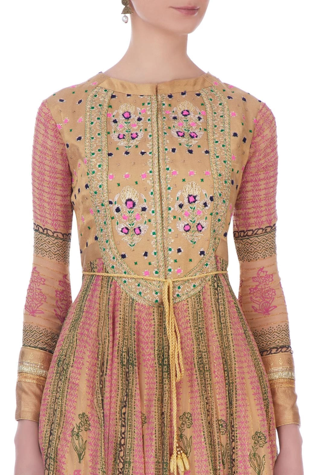 Pink & Gold Anarkali set
