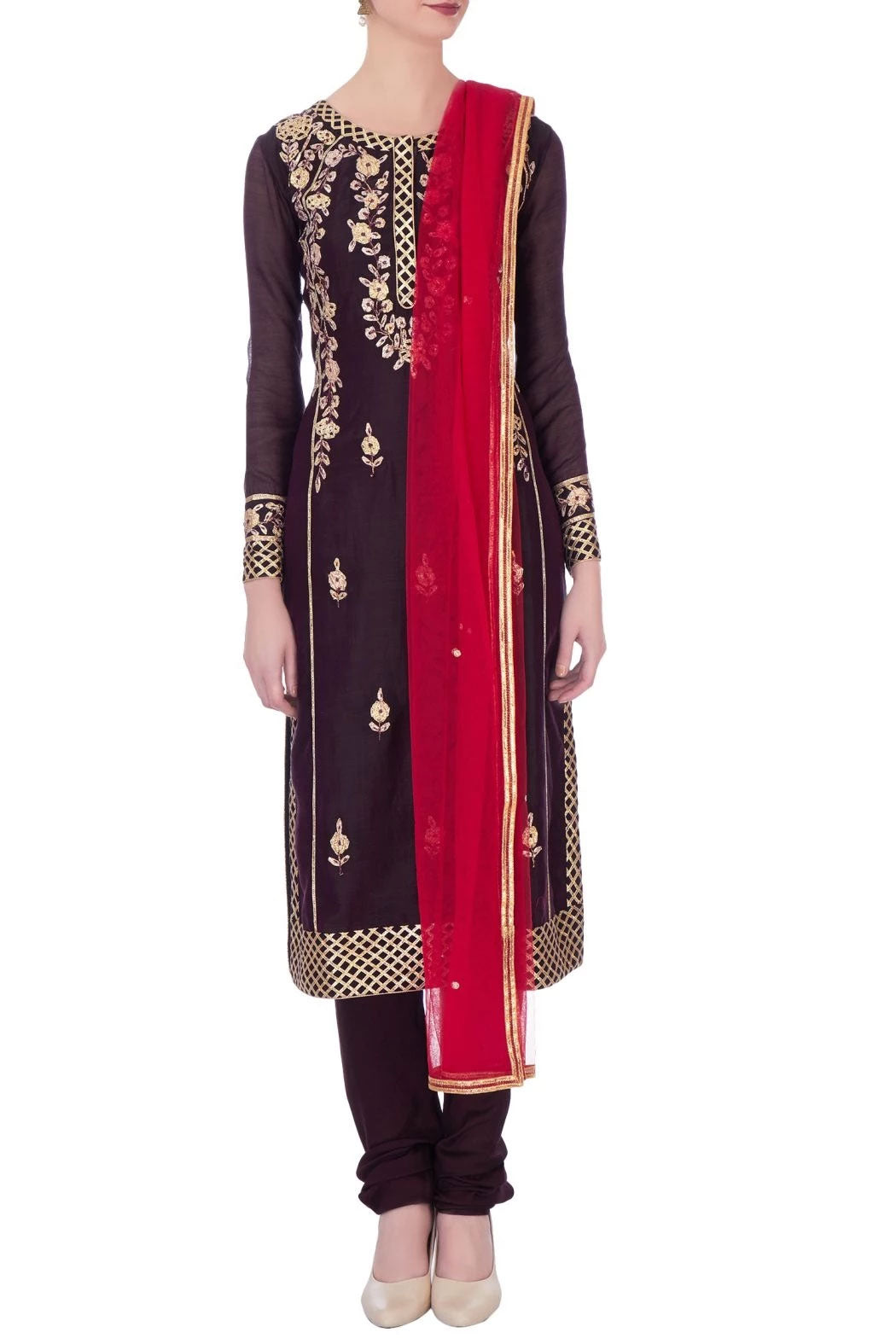 Dark Purple Kurta Set