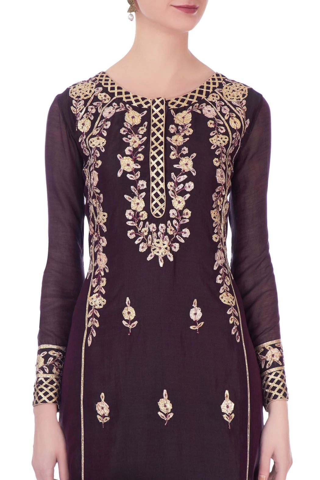 Dark Purple Kurta Set