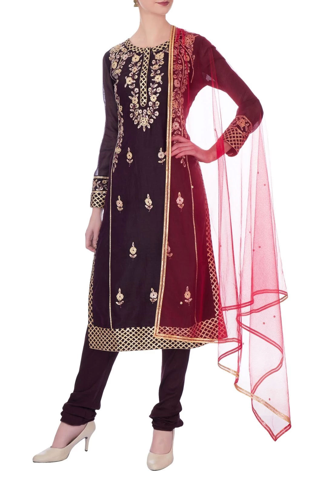 Dark Purple Kurta Set