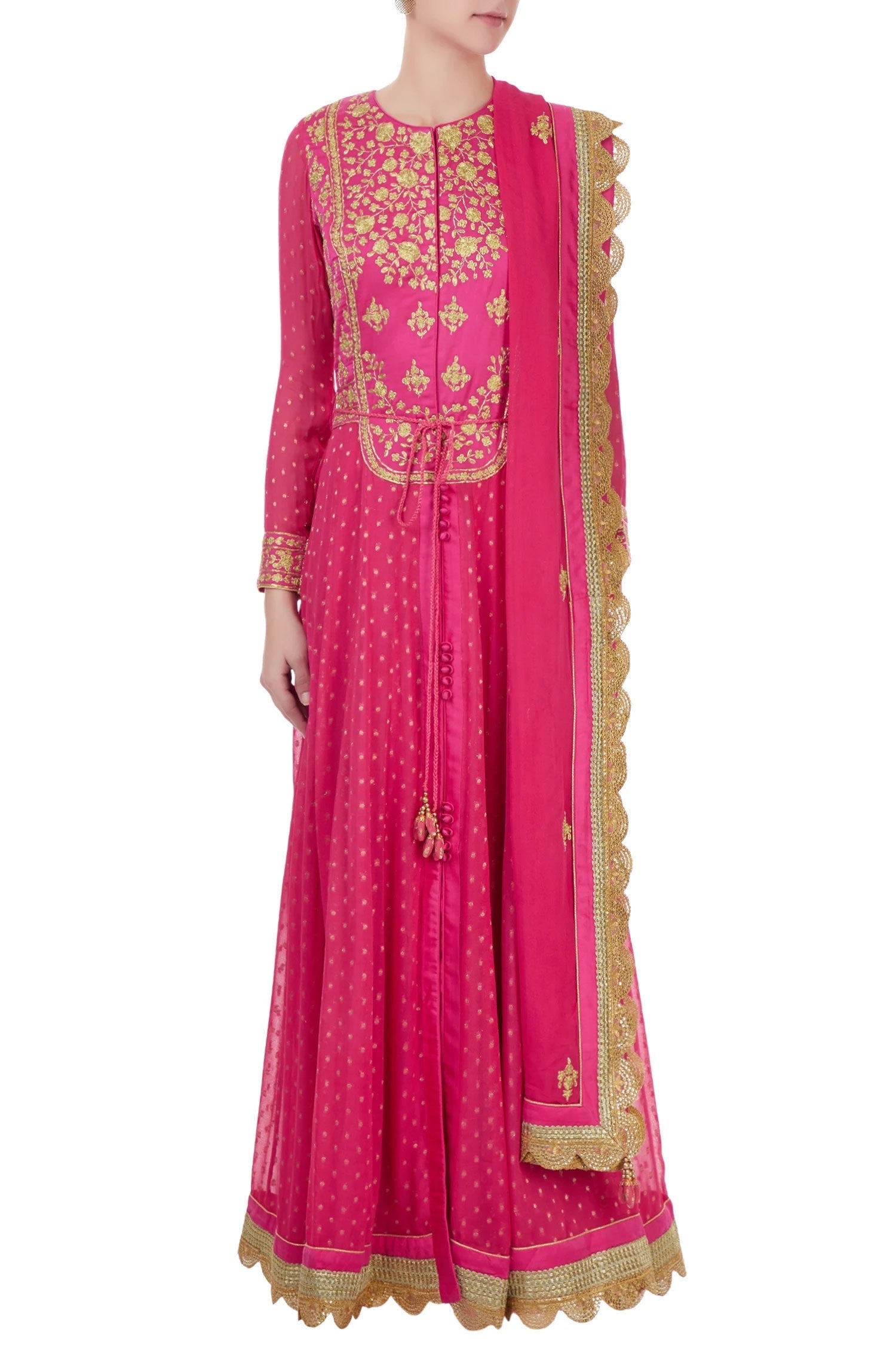 Pink  anarkali set