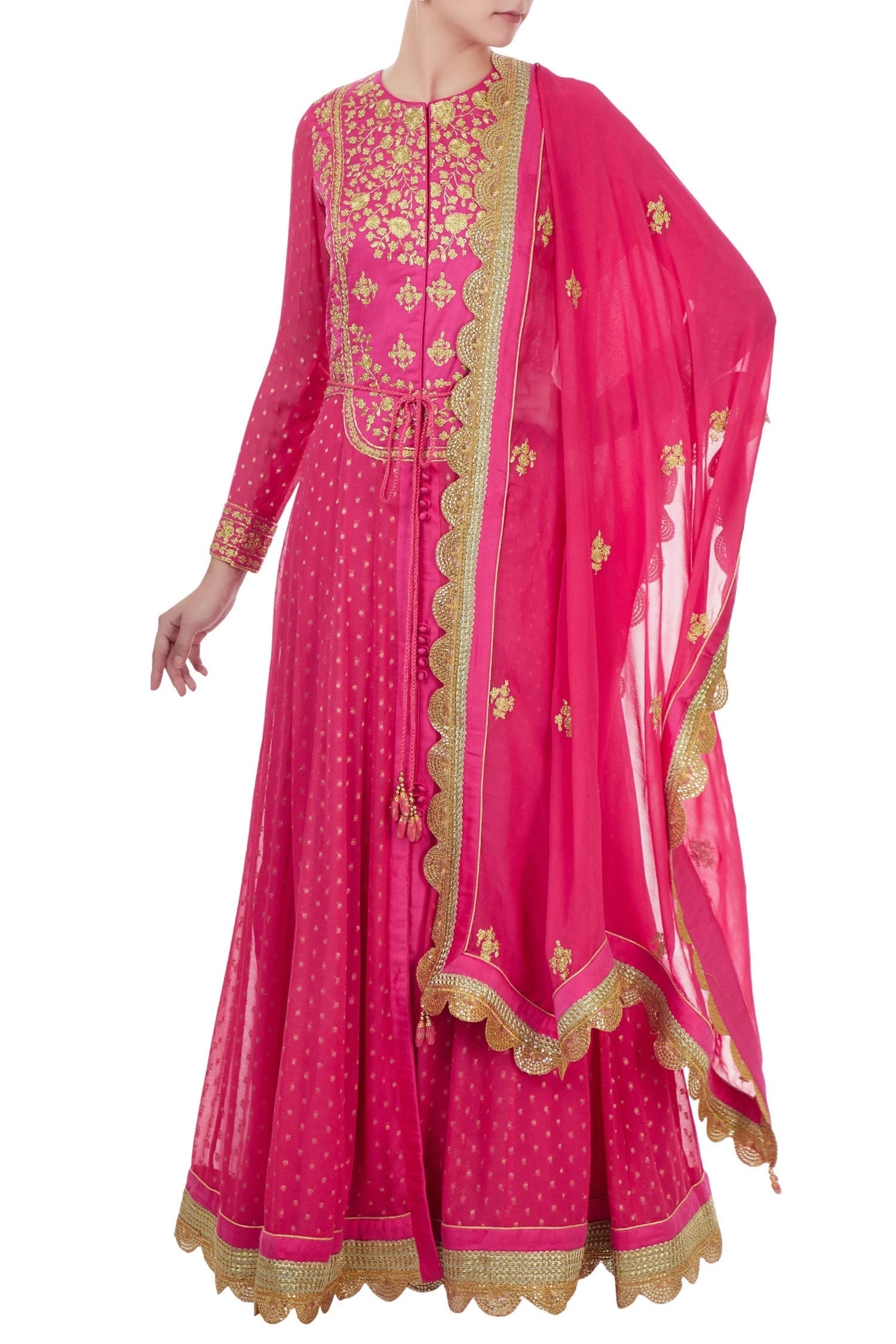 Pink  anarkali set