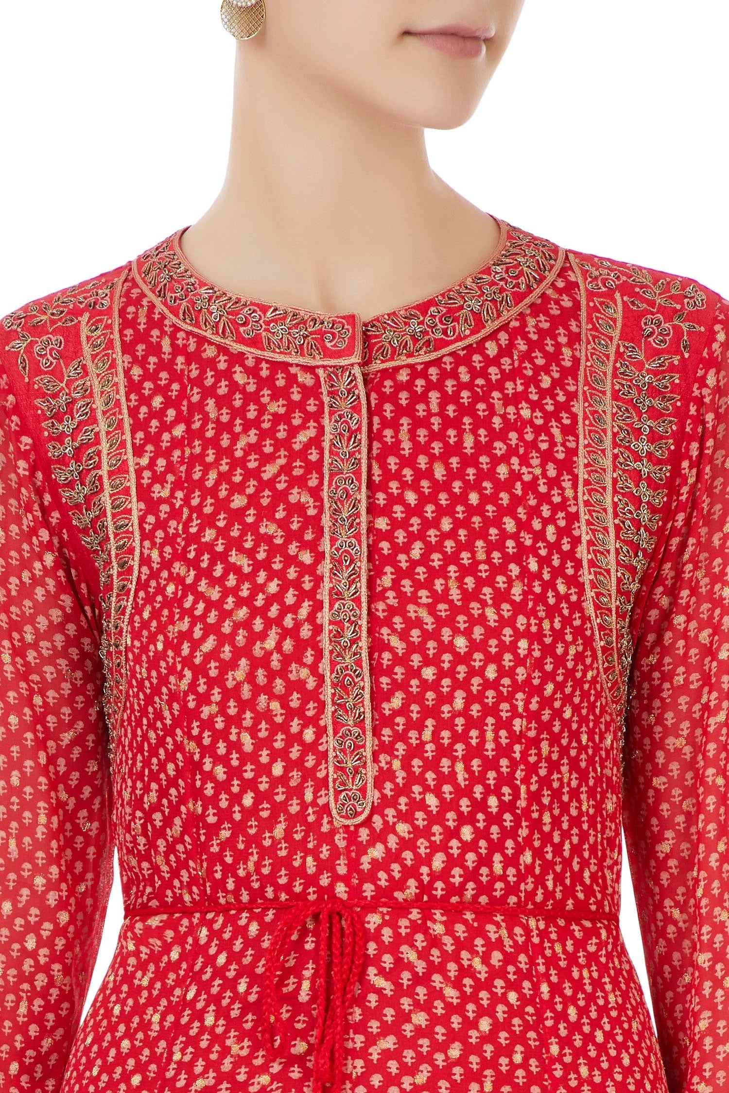 Pink-Red Anarkali set
