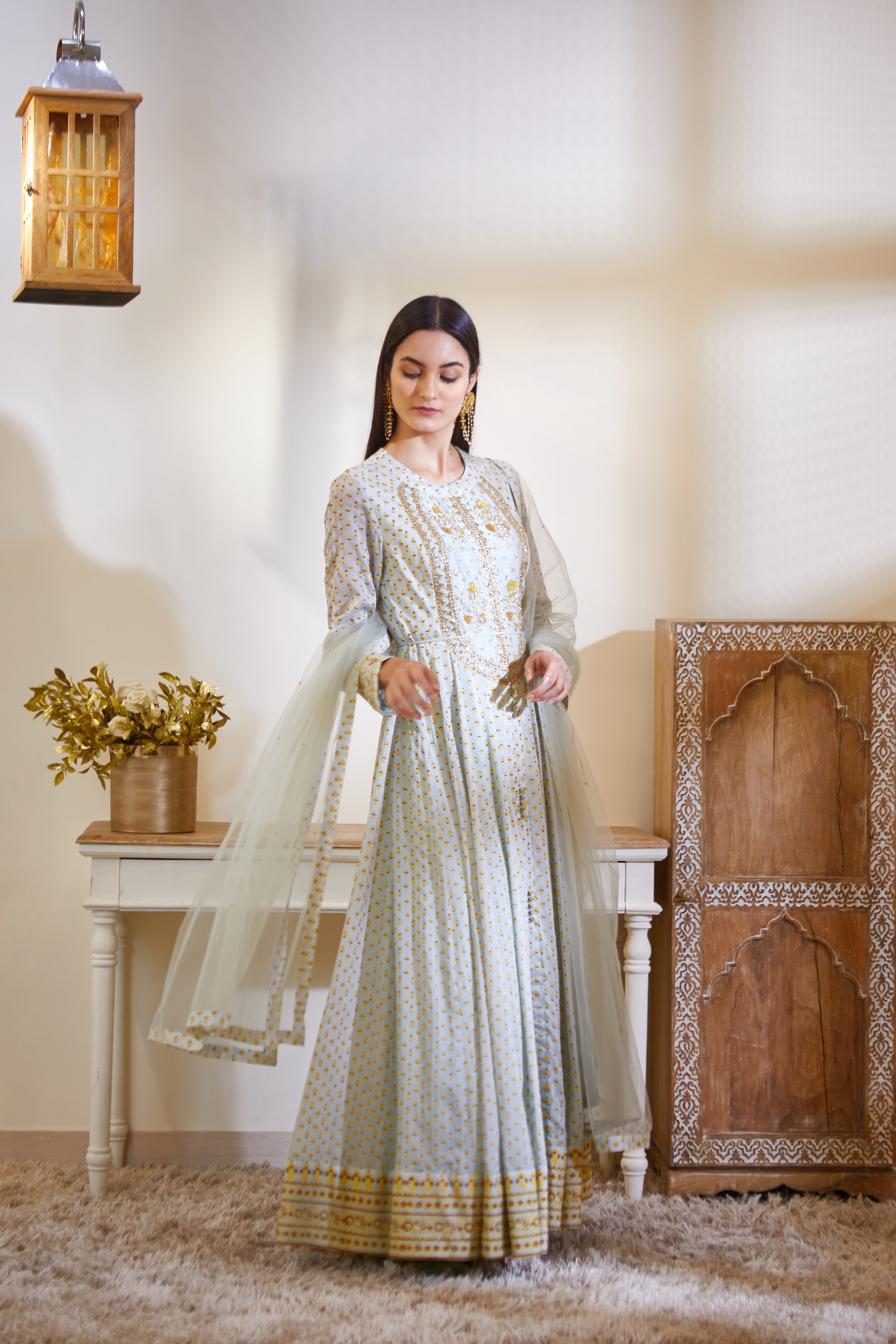 Sea Green Anarkali Set