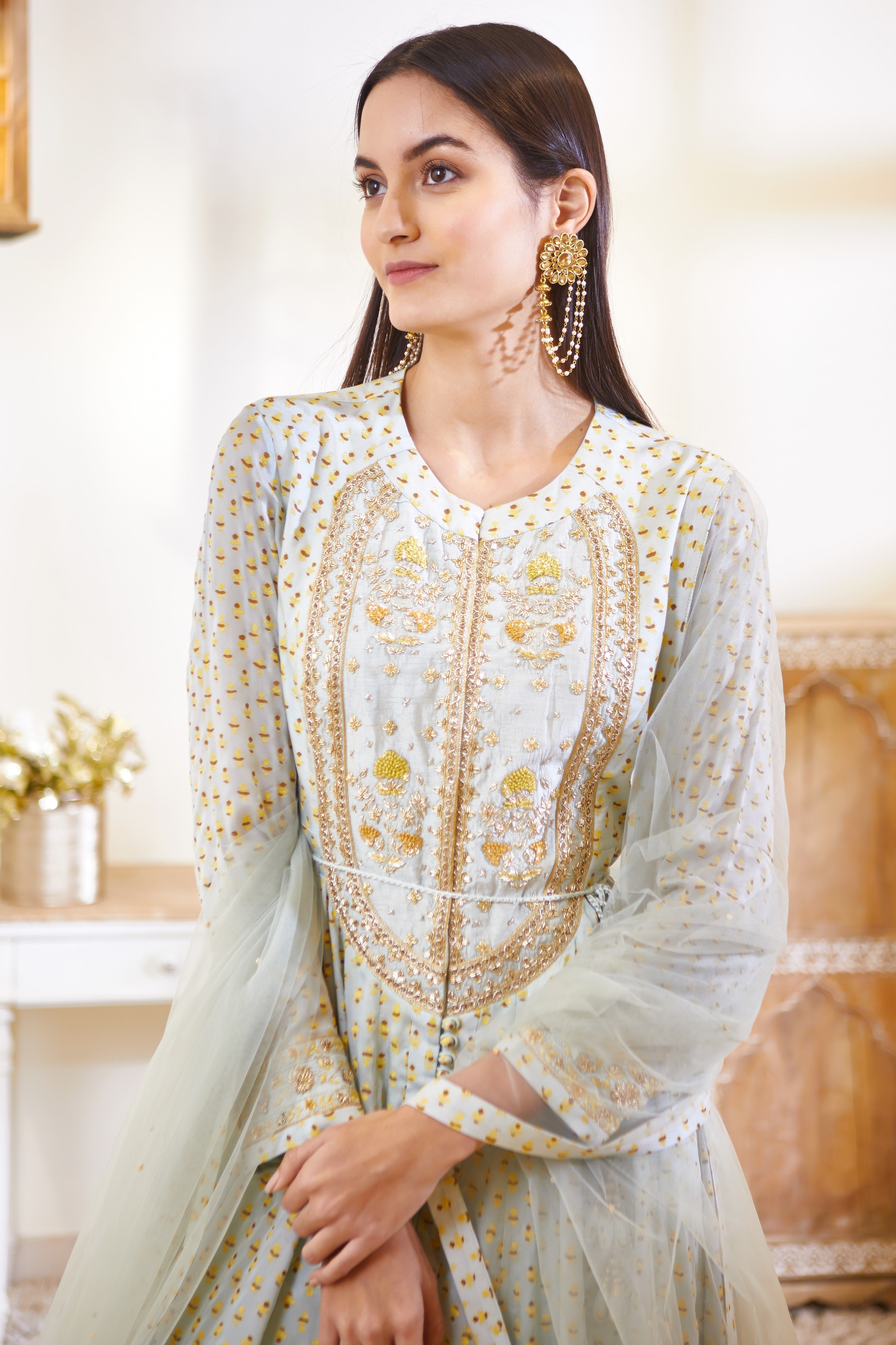 Sea Green Anarkali Set