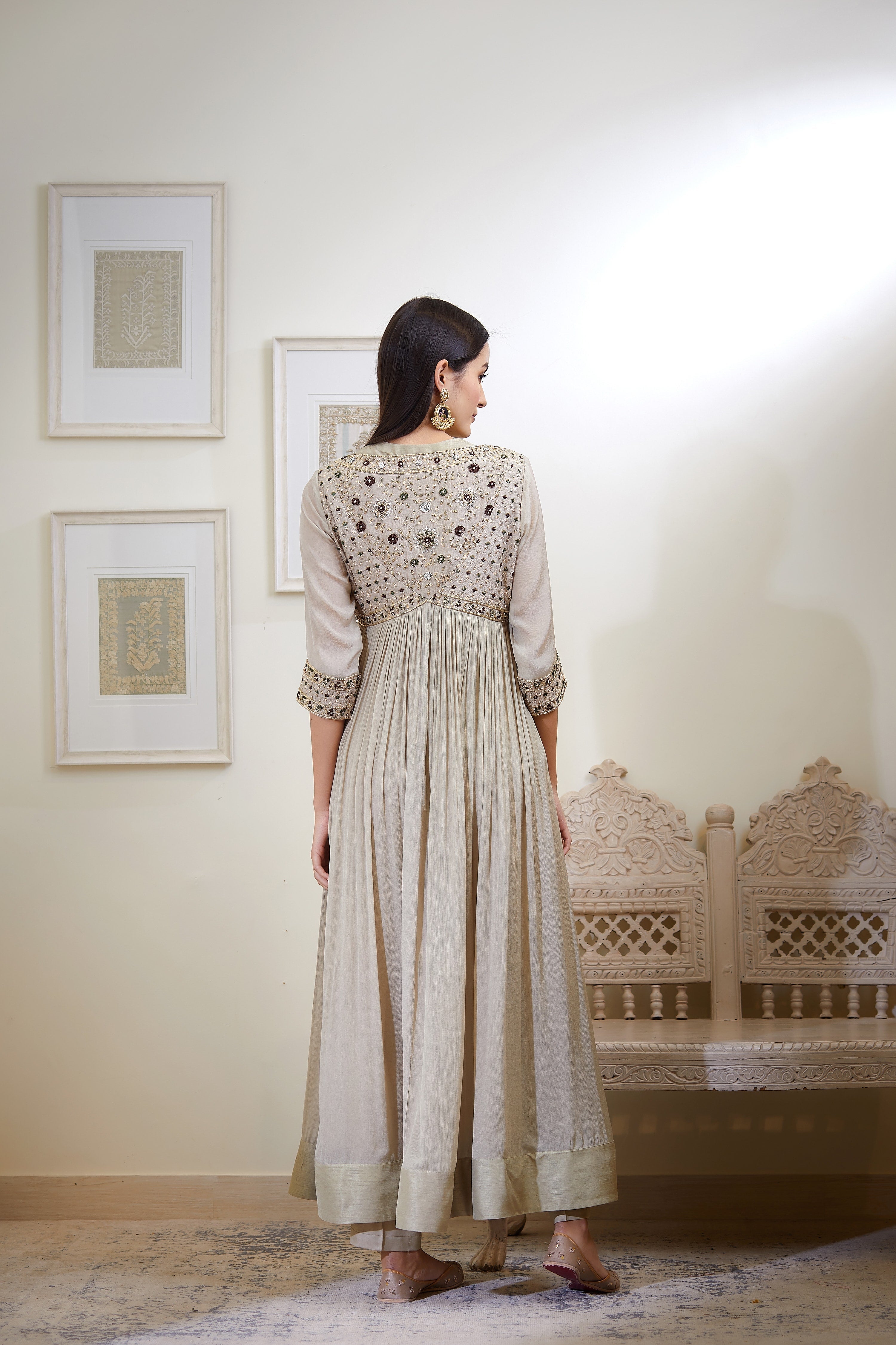 Fog Green Angrakha Set