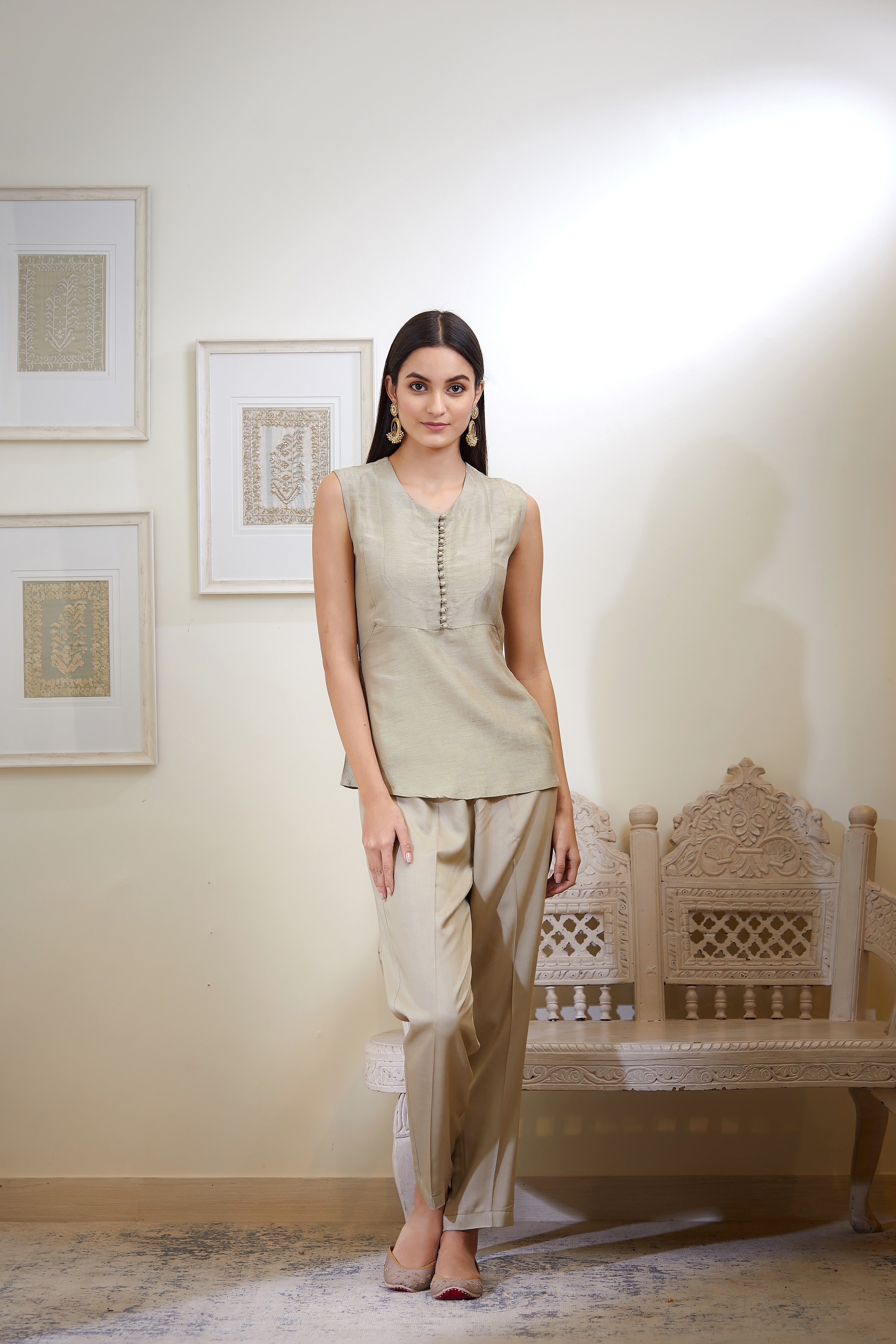 Fog Green Angrakha Set