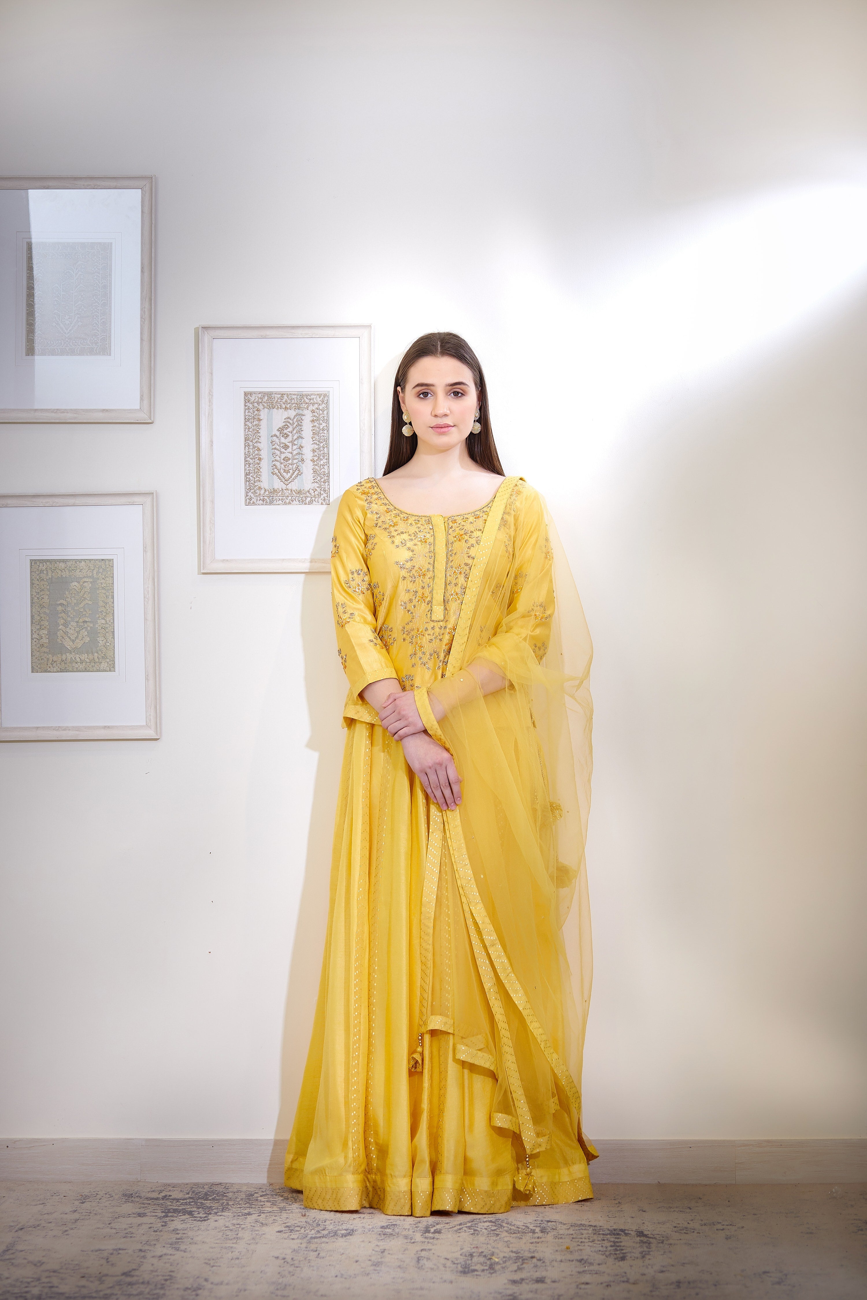 Yellow Kurta & Skirt Set