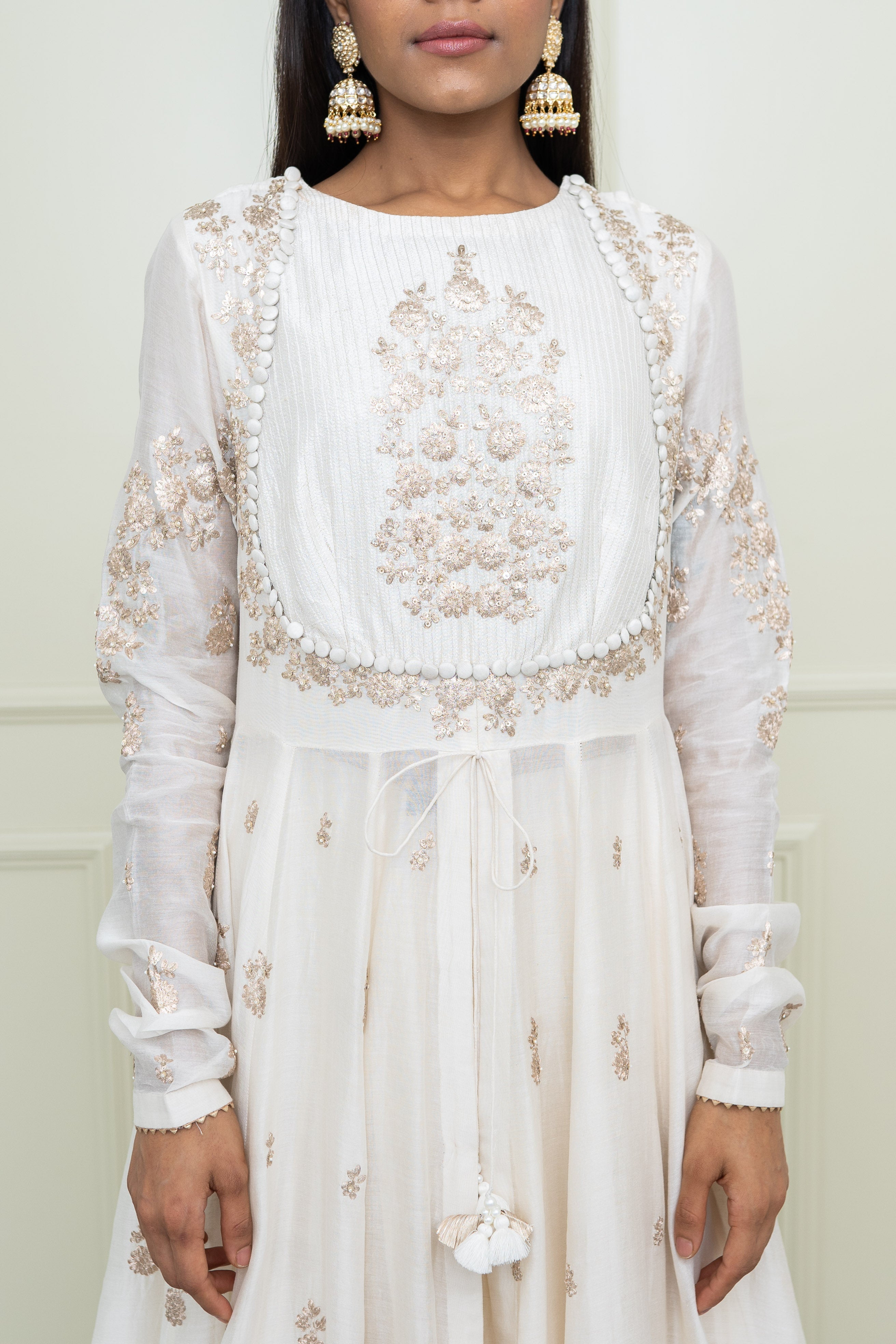 Taarini- Daisy Ivory Tilla Embroidered Anarkali Set