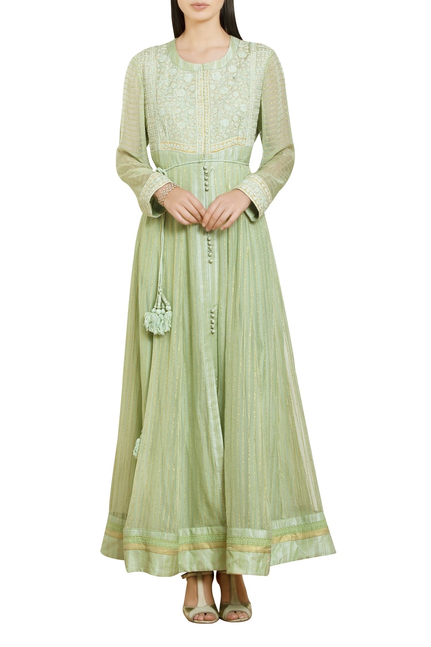 Mint Green anarkali set L Mint Green anarkali set L