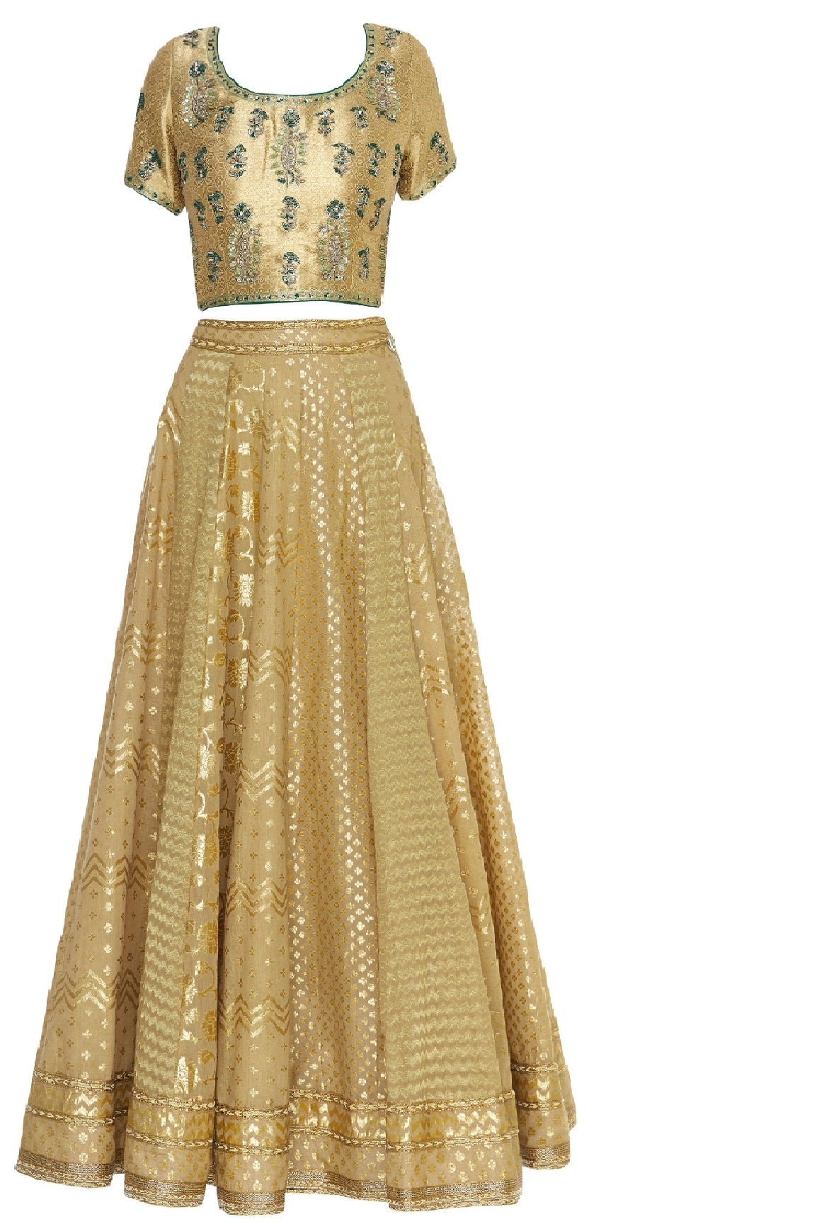 Zardozi chanderi & tissue lehenga set