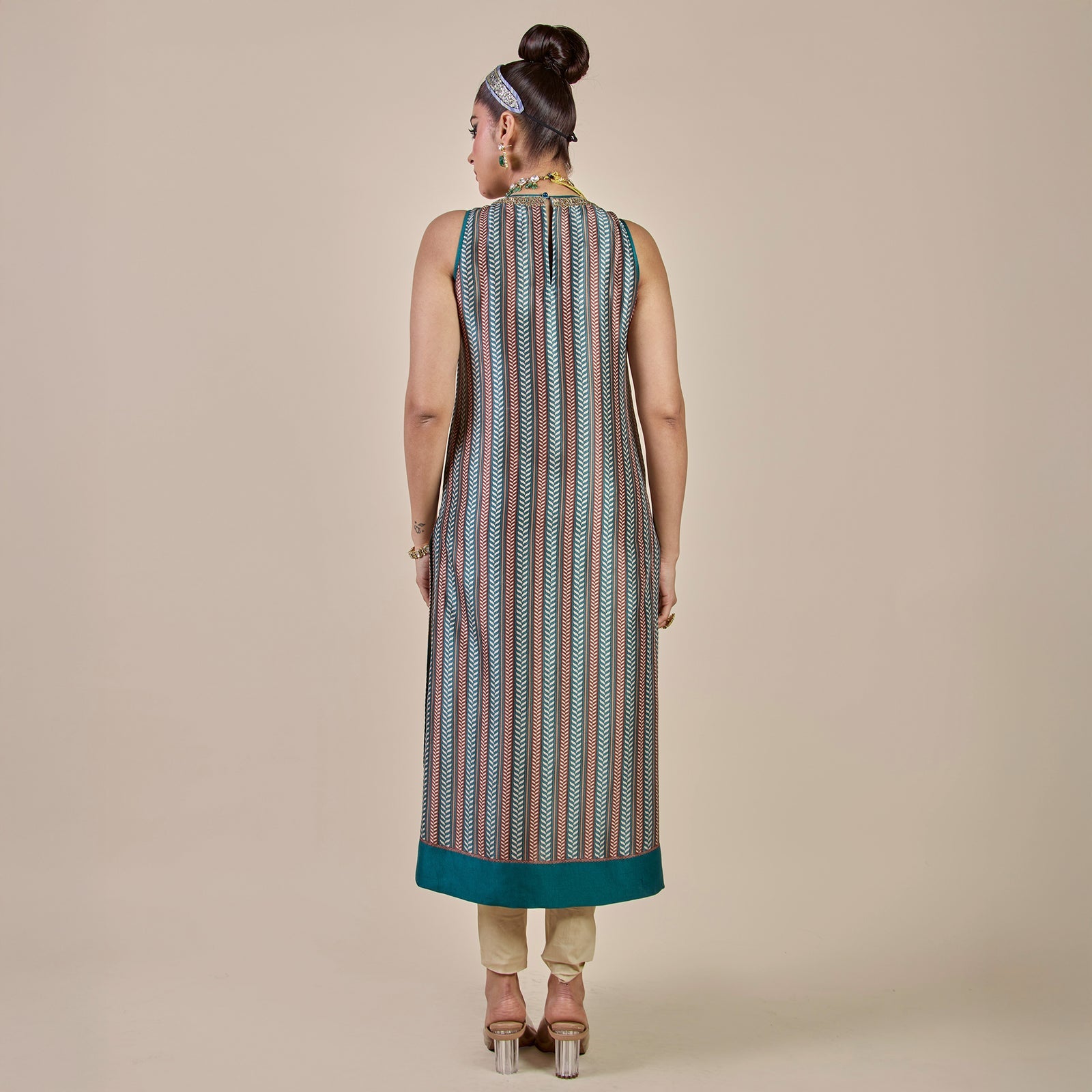 TURQUOISE CHEVRON TUNIC - Ready To Ship