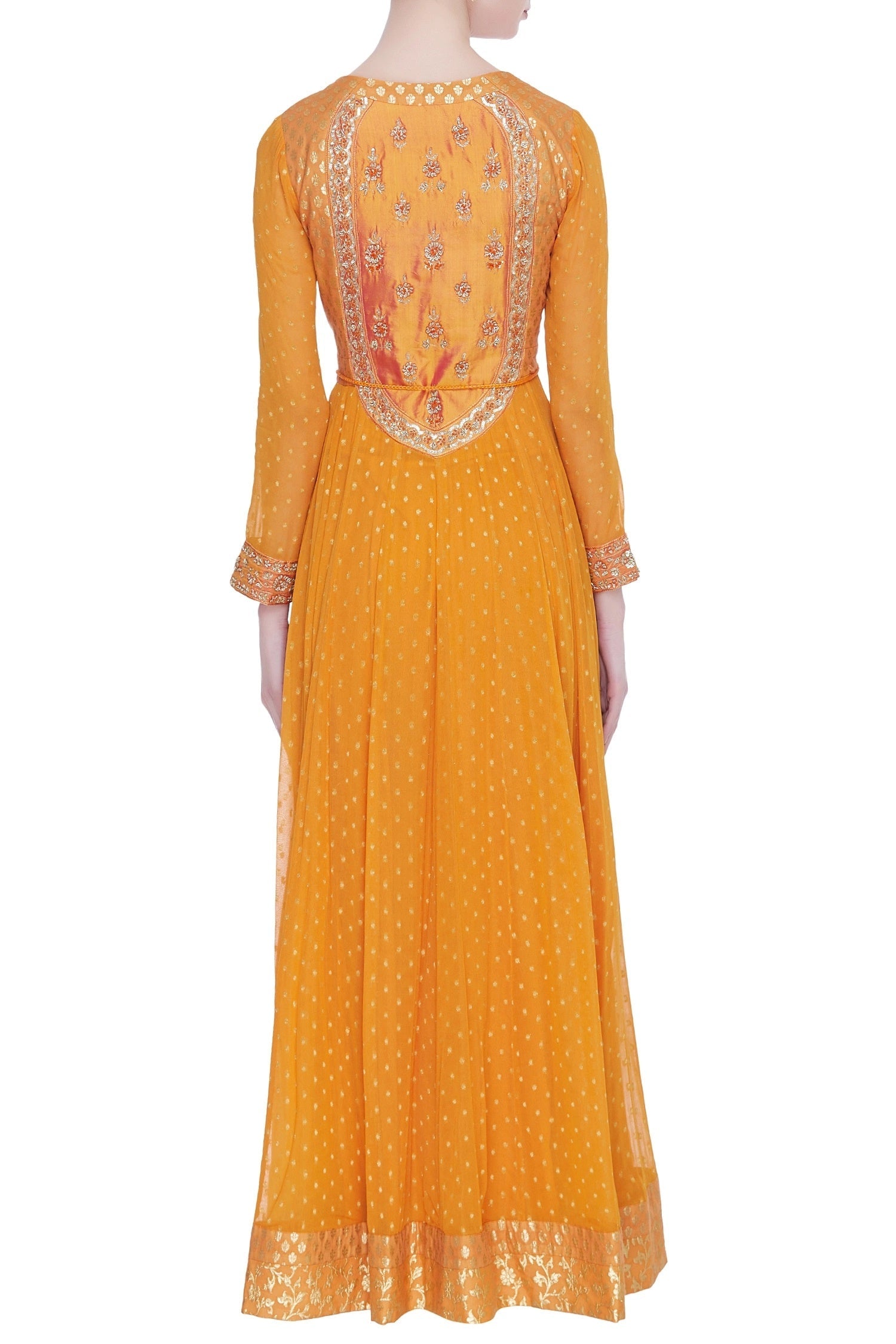 Zardozi embroidered anarkali kurta with dupatta and churidar
