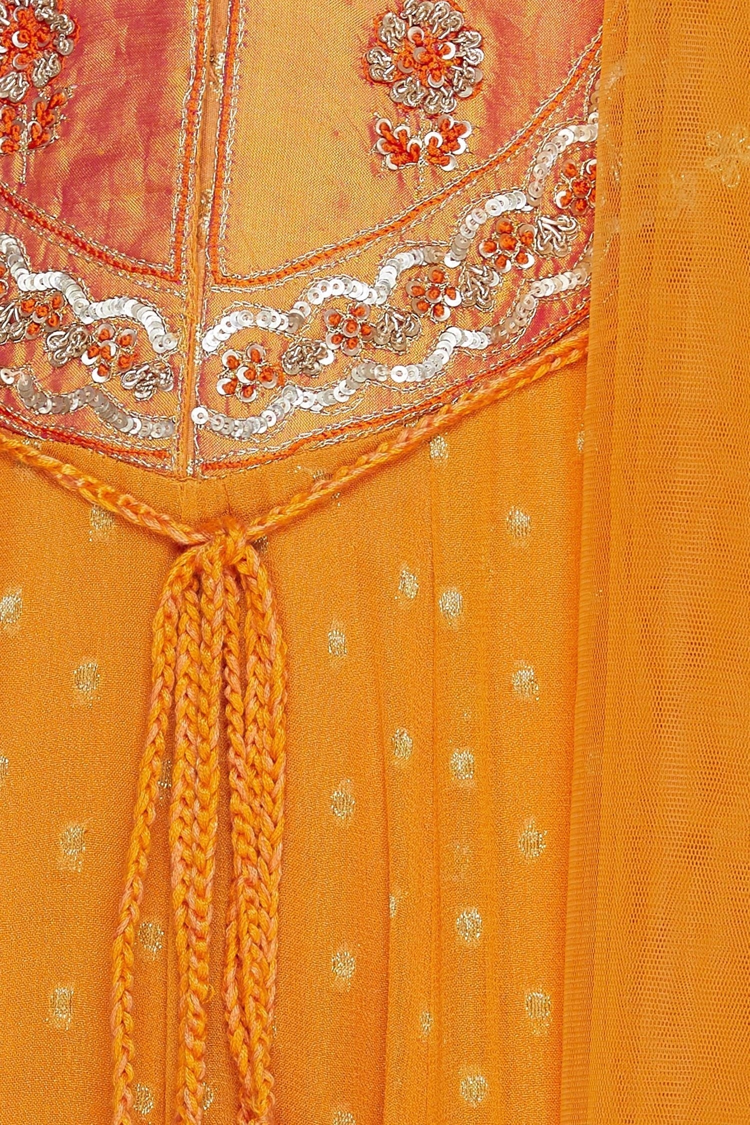 Zardozi embroidered anarkali kurta with dupatta and churidar