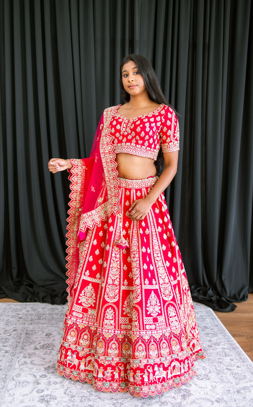 Rani Pink - Mila Bridal Lehenga - Ready To Ship