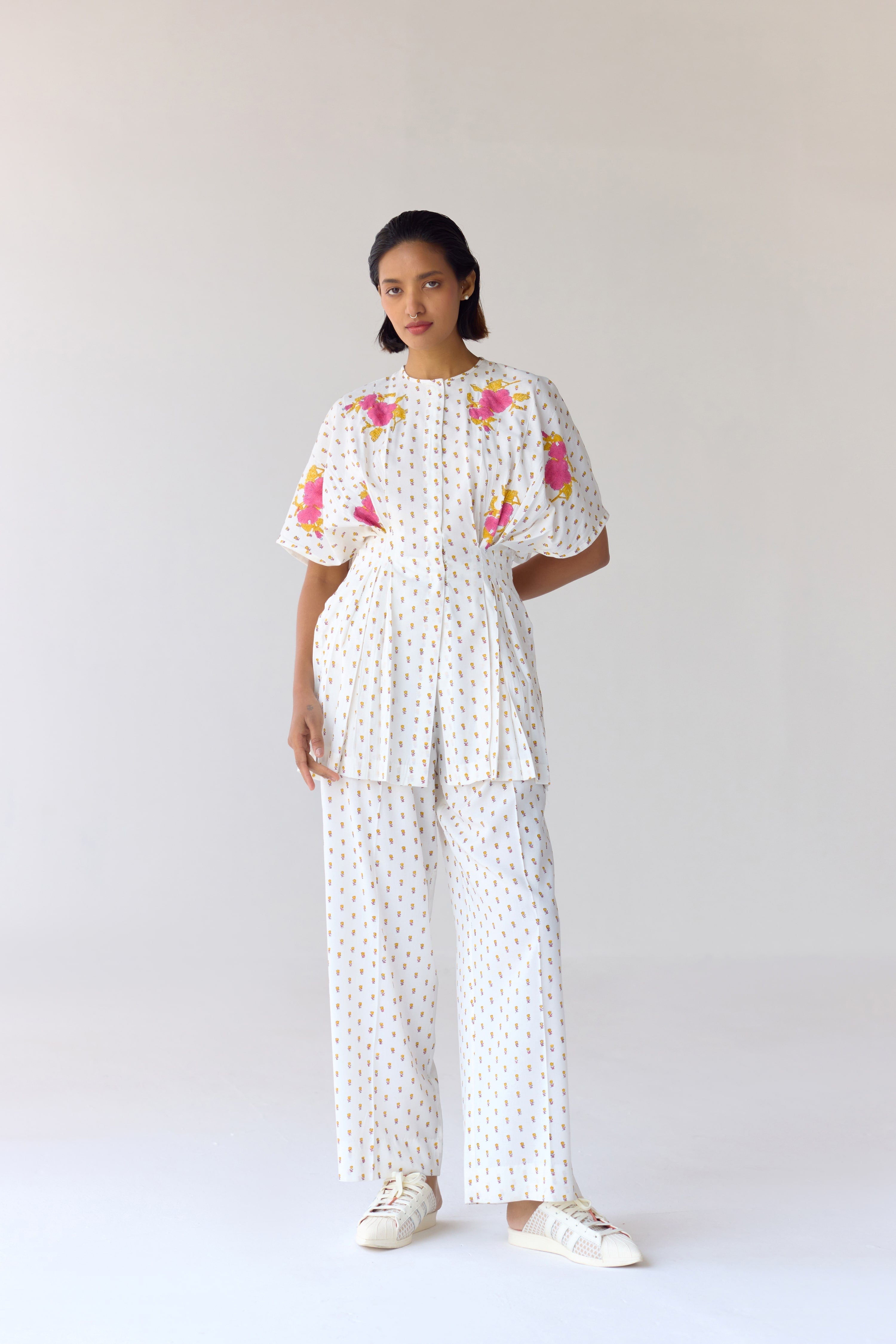 White Top & Trouser Set - CNC204
