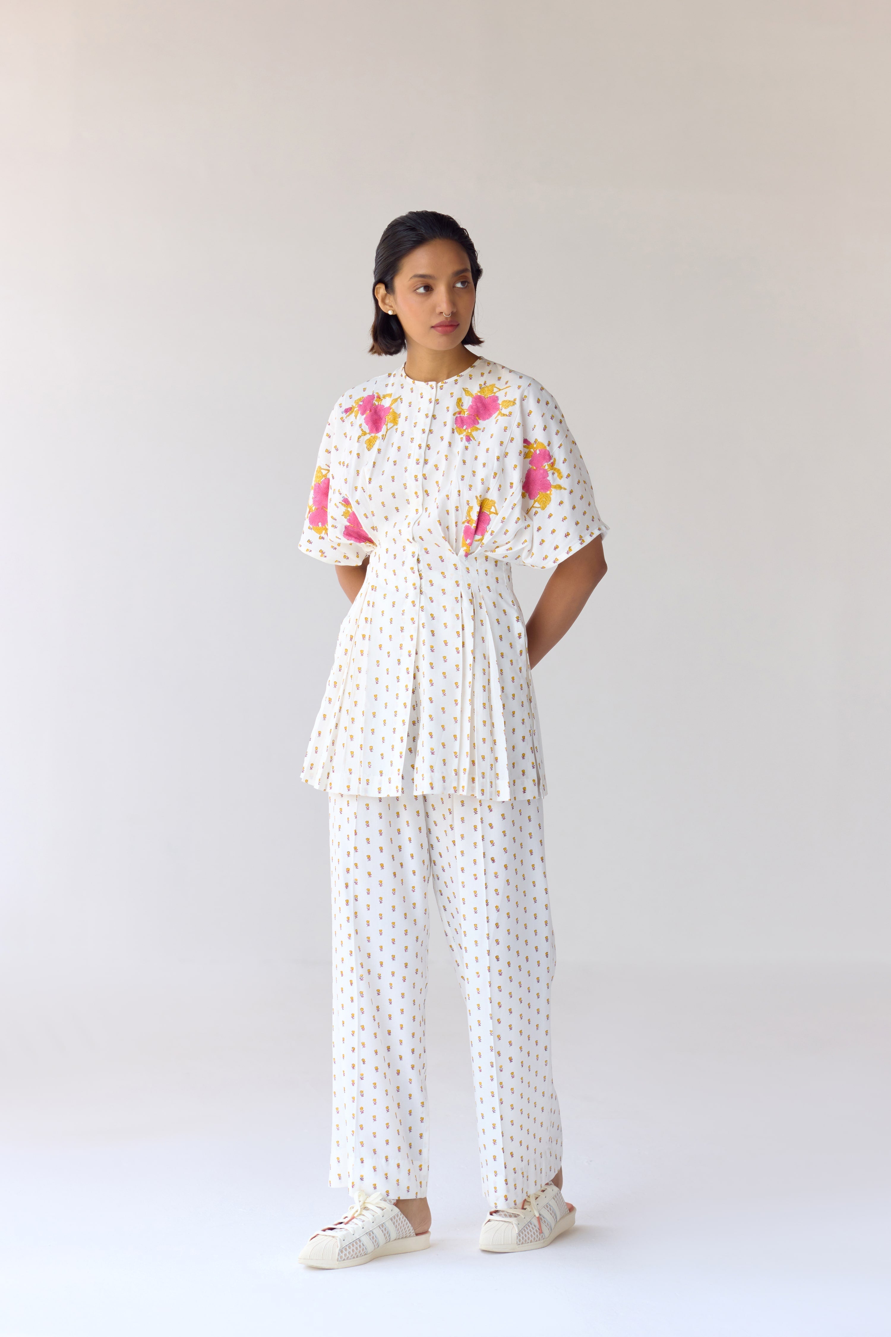 White Top & Trouser Set - CNC204