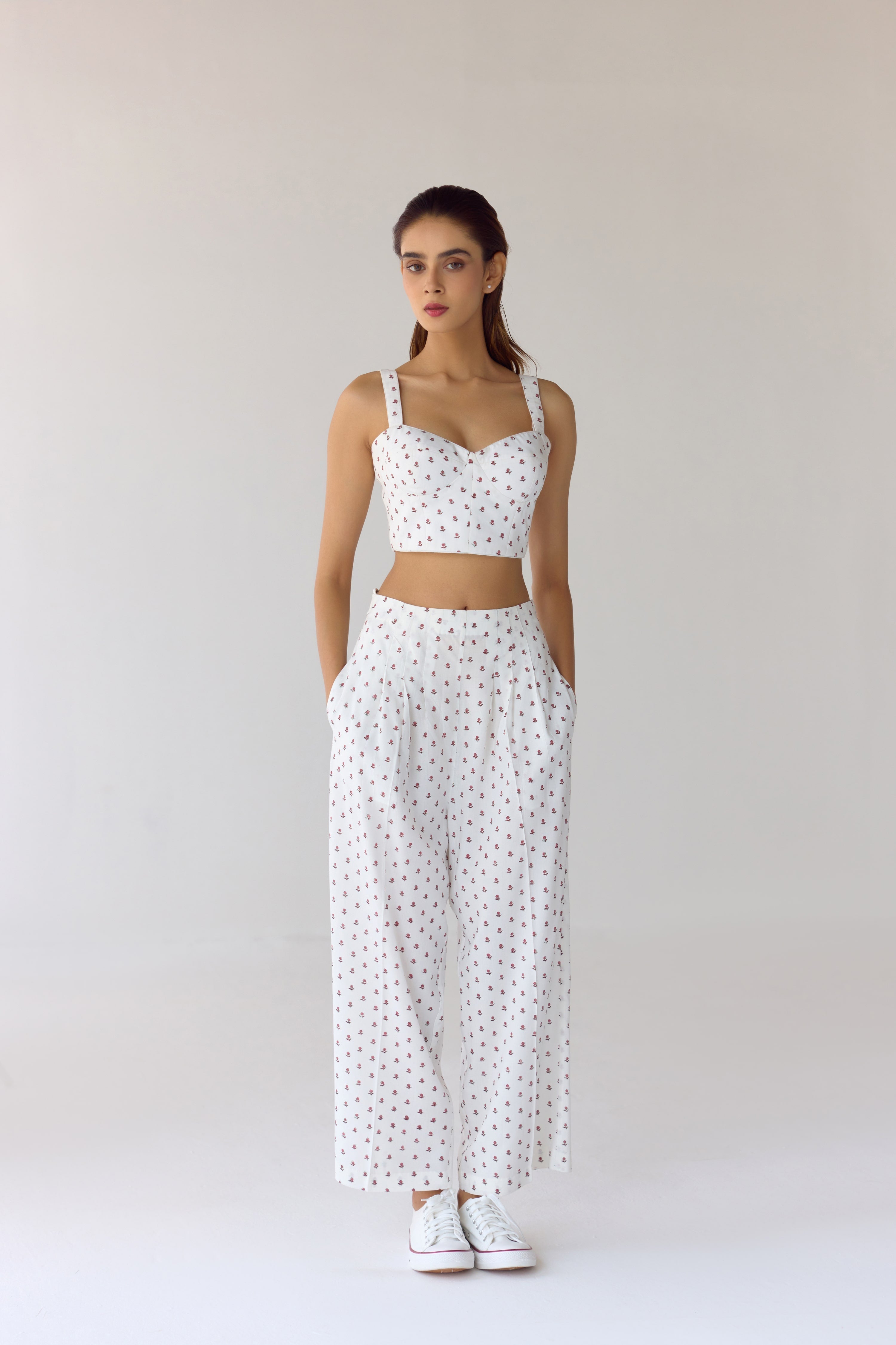 White Top & Trouser Set - CNC205